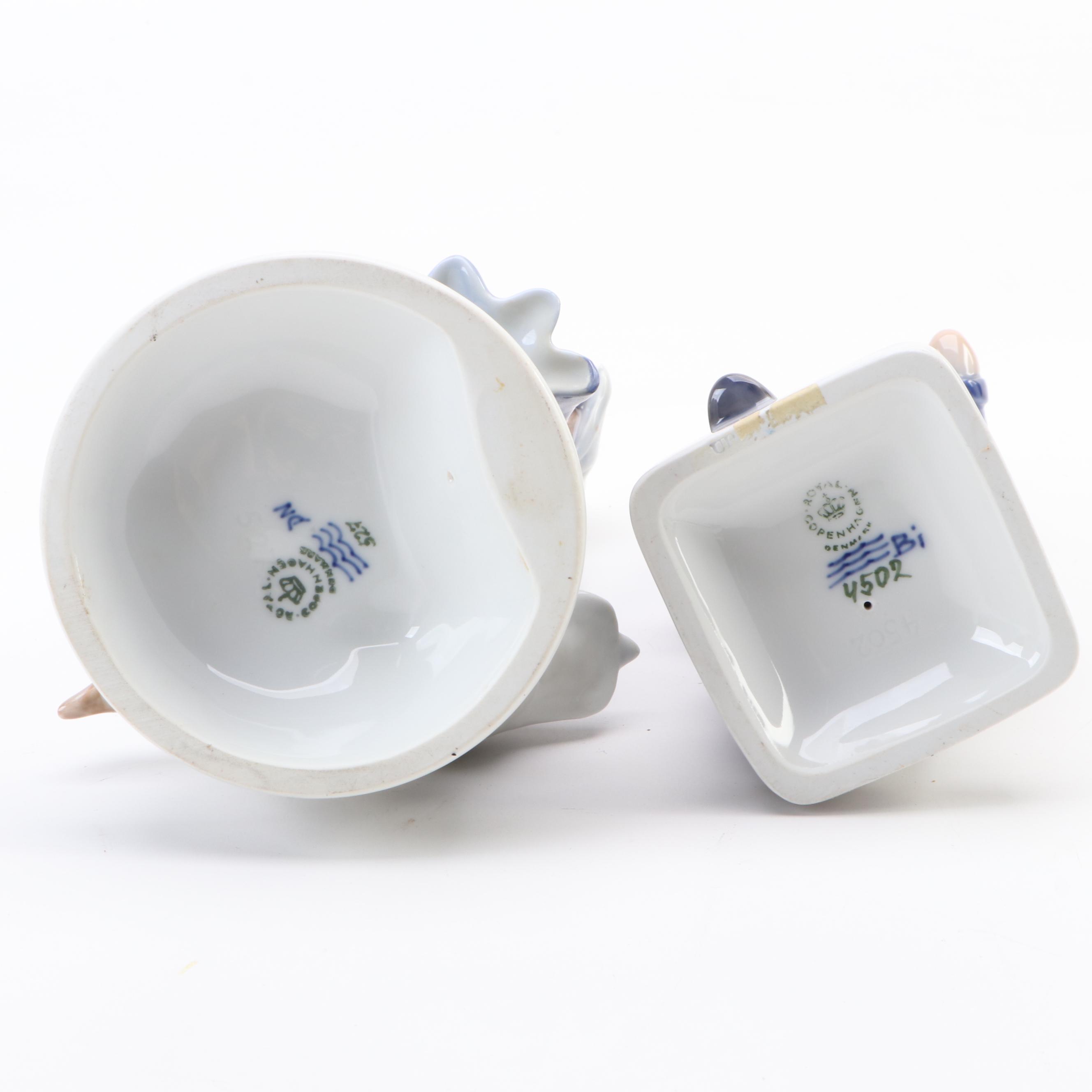 Royal Copenhagen Hand-Painted Porcelain Figurines