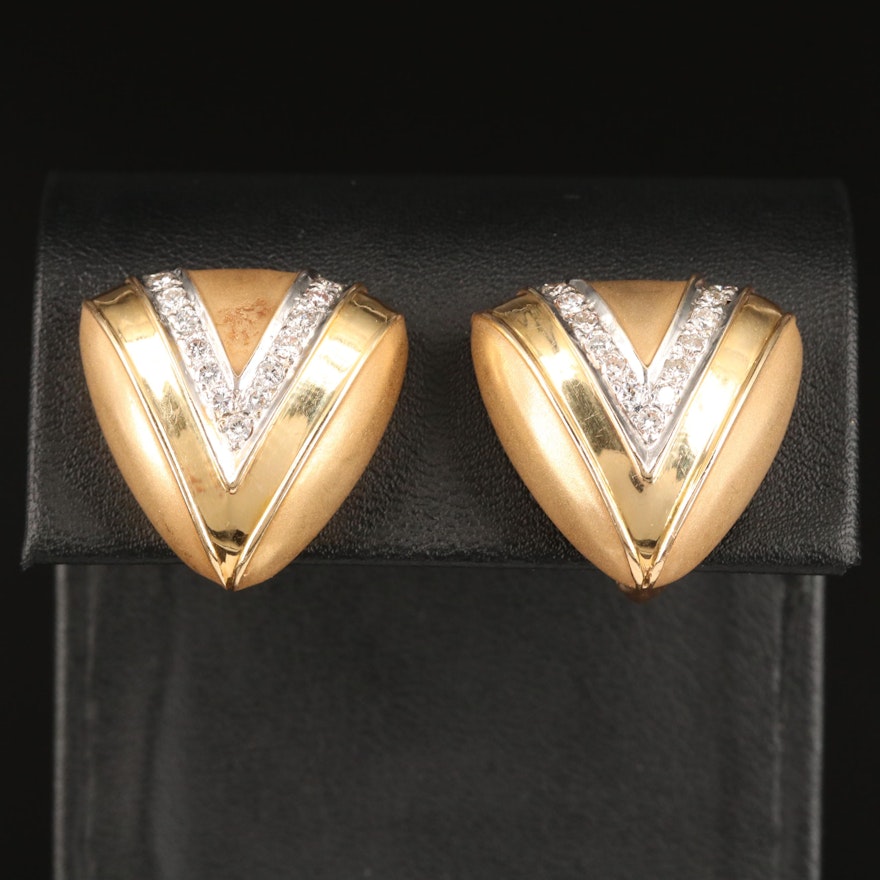 18K Diamond Chevron Earrings