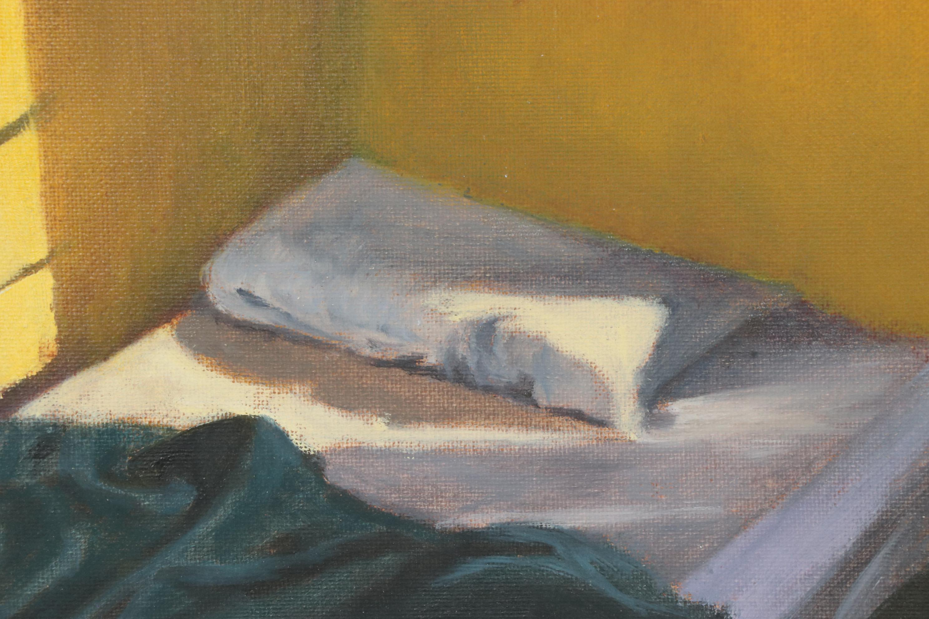 Marcus Brewer Oil Paintings of a Window Shopper and Bedroom, Early 21st Century