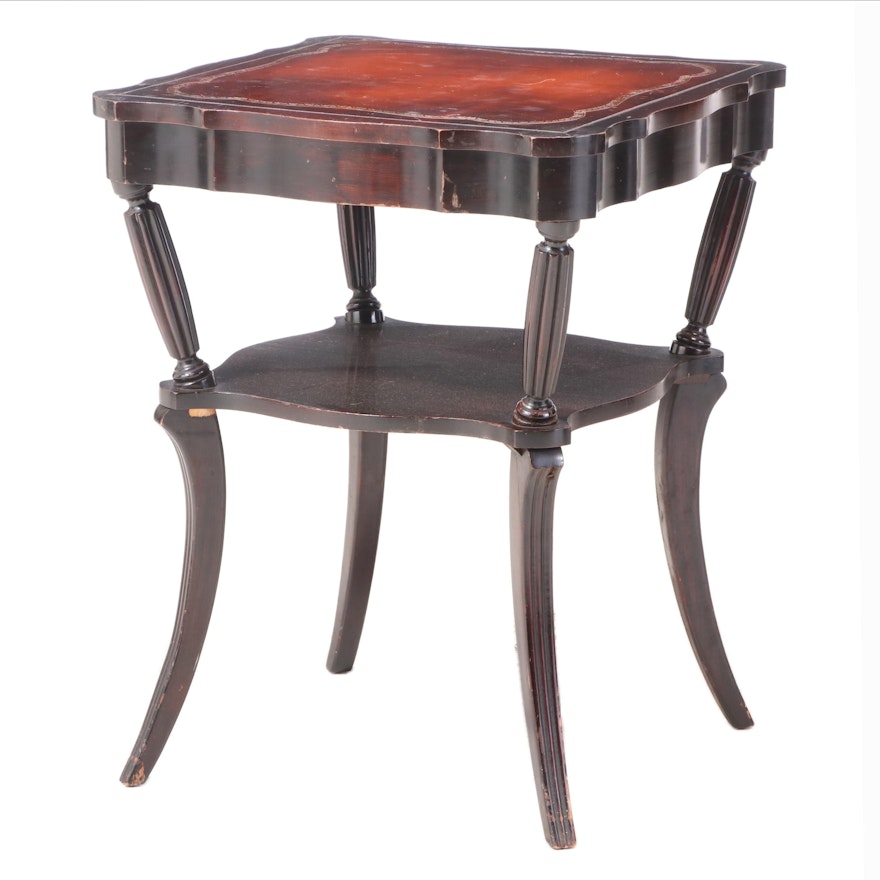 Classical Style Mahogany-Stained Two-Tier Side Table, 20th Century