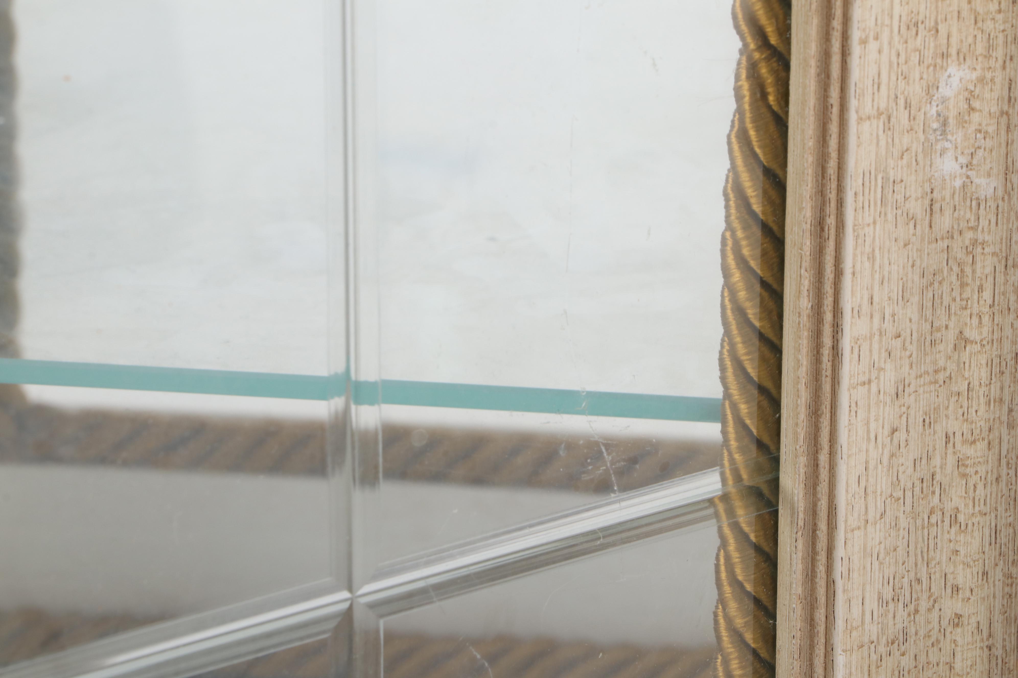 Pair of Horchow Marble-Top Vitrine Display Cabinet Pedestals