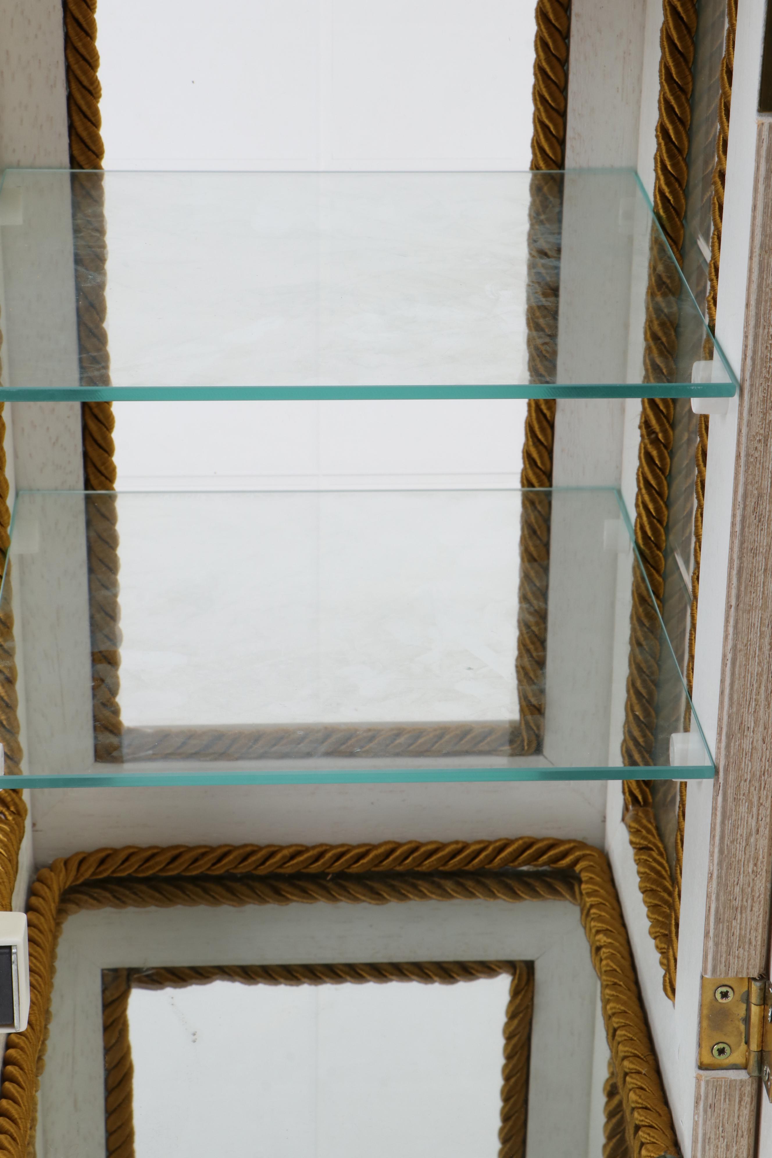 Pair of Horchow Marble-Top Vitrine Display Cabinet Pedestals