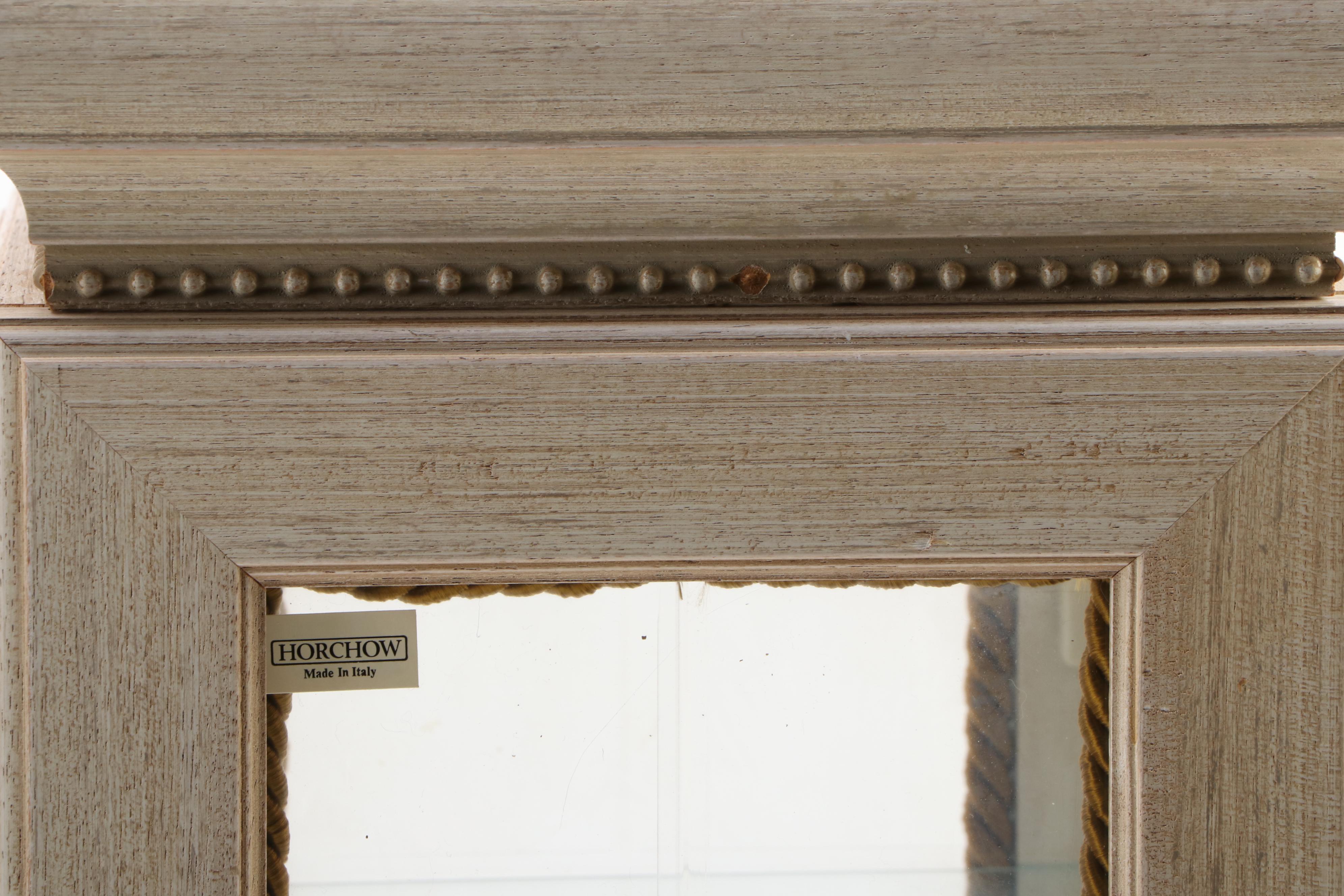 Pair of Horchow Marble-Top Vitrine Display Cabinet Pedestals