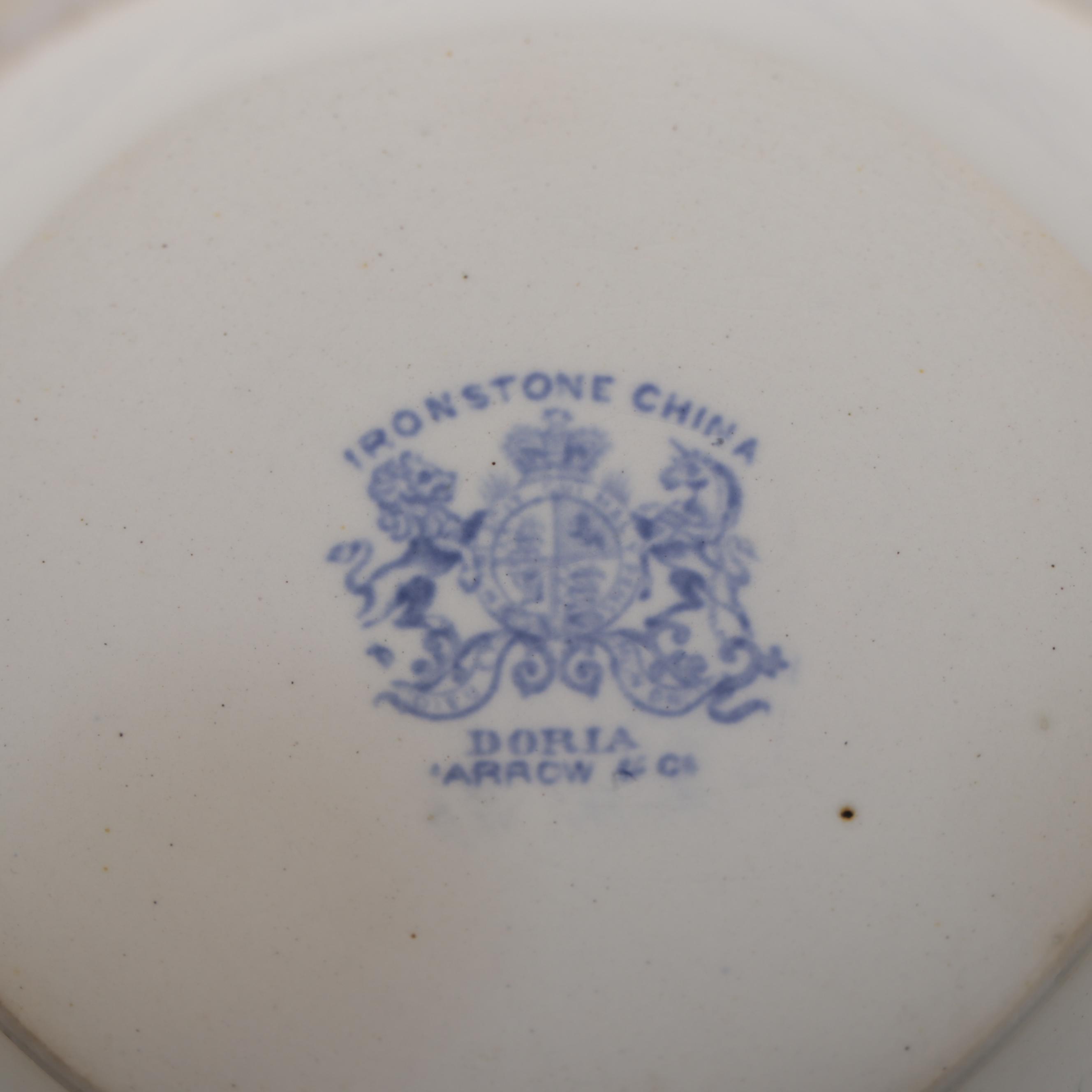 English "Doria" Tureen and Other Blue and White Ironstone Transferware, 19th C.