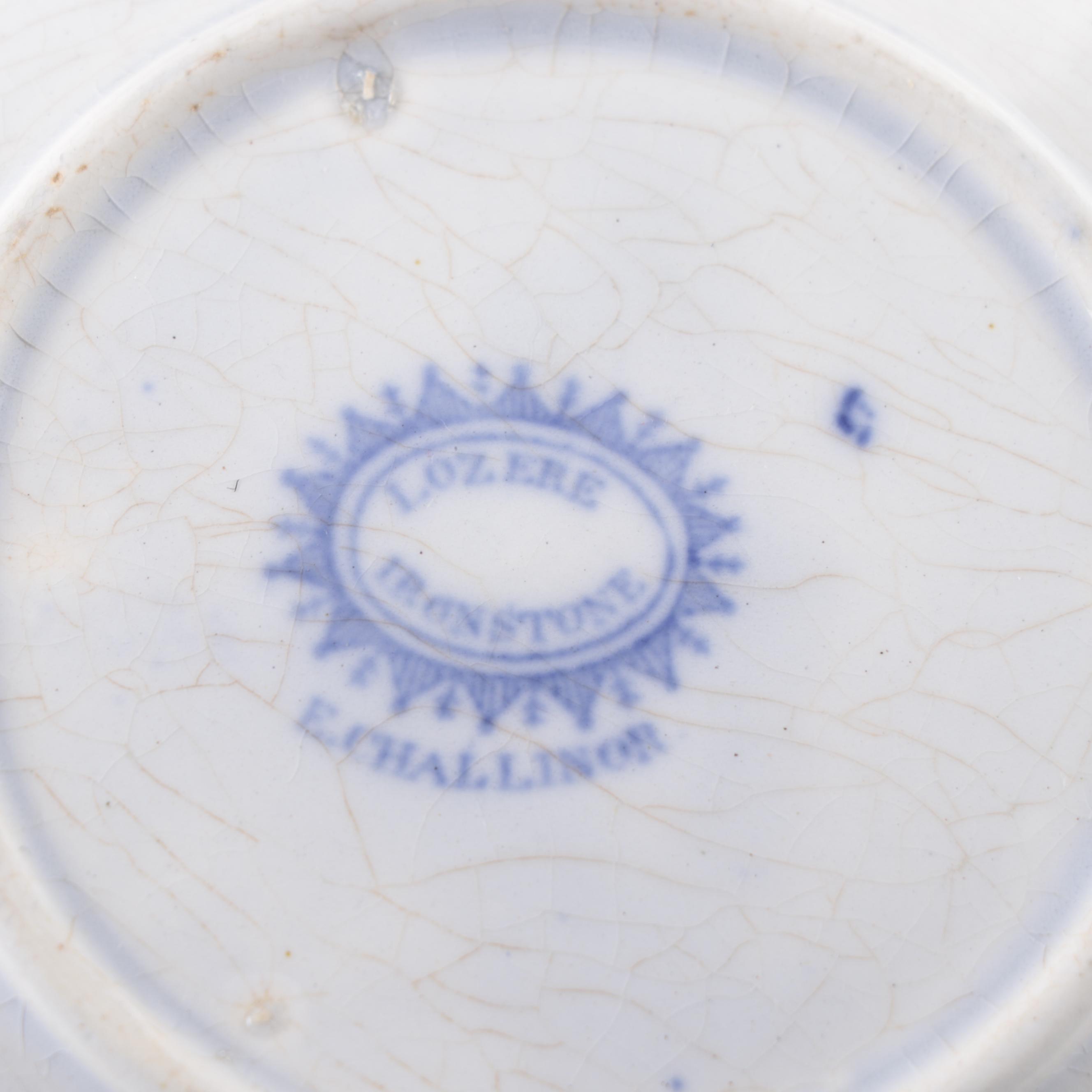 English "Doria" Tureen and Other Blue and White Ironstone Transferware, 19th C.