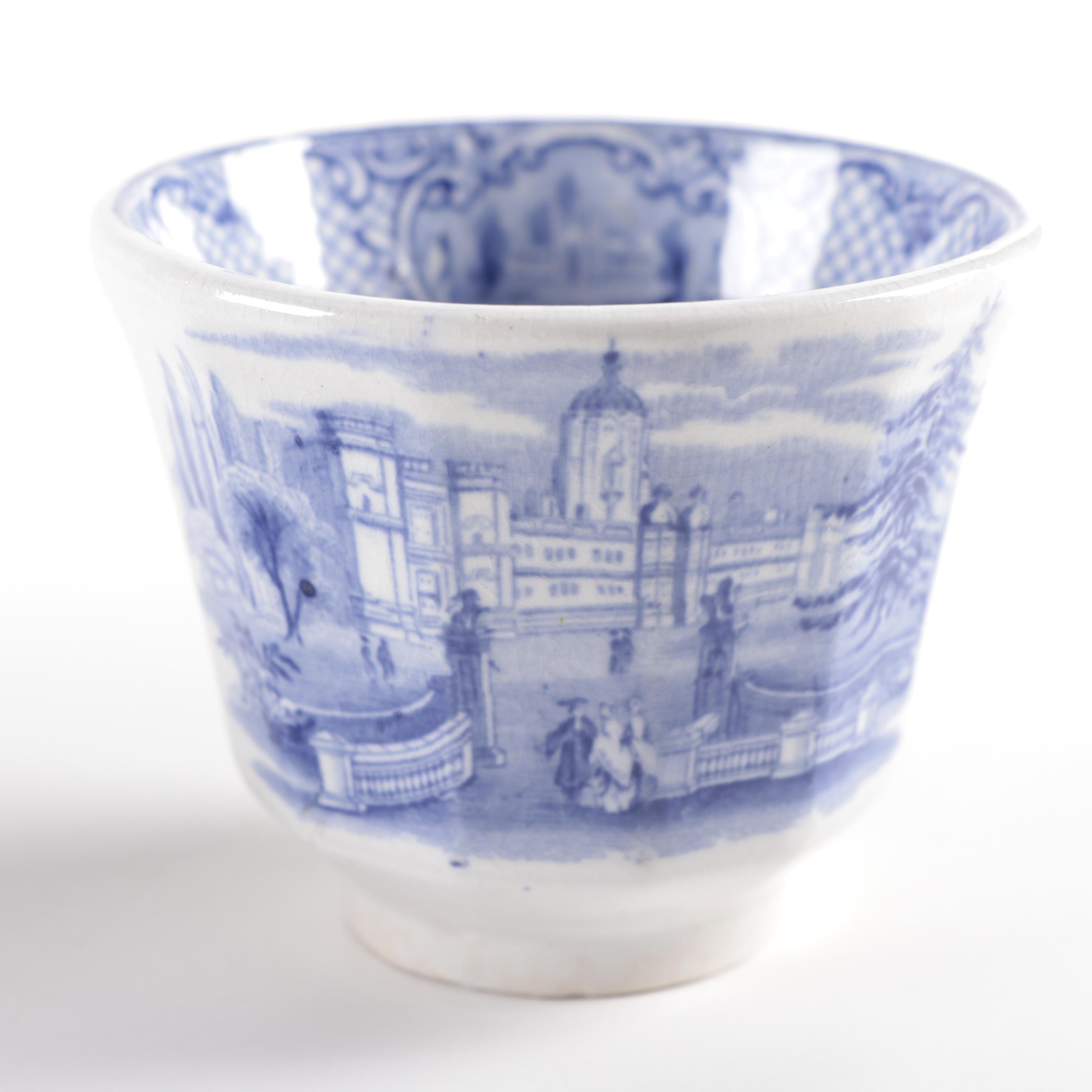 English "Doria" Tureen and Other Blue and White Ironstone Transferware, 19th C.