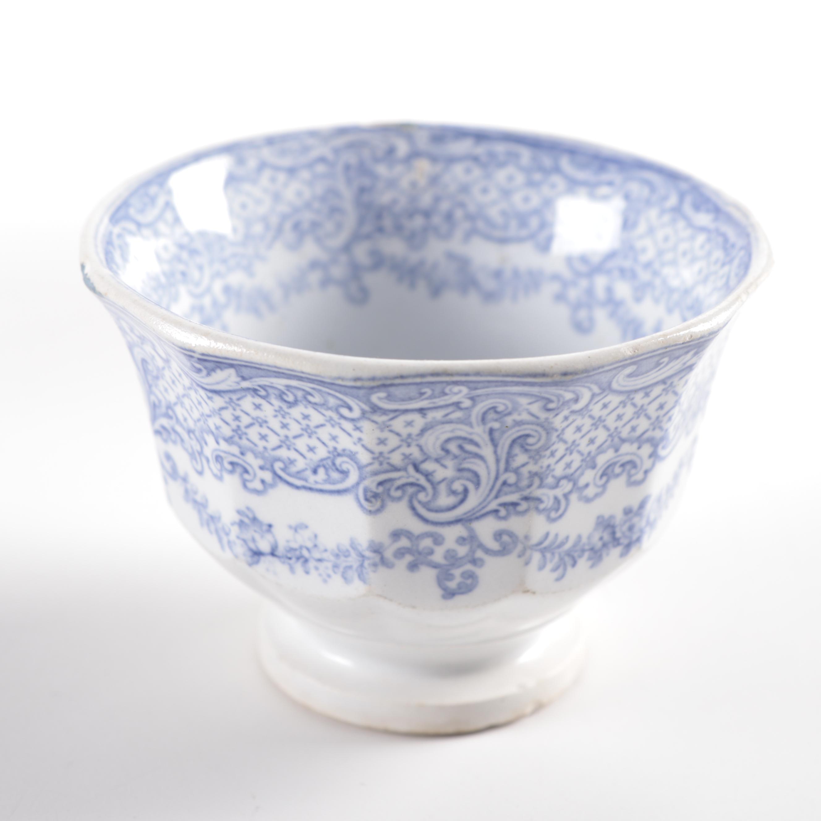 English "Doria" Tureen and Other Blue and White Ironstone Transferware, 19th C.