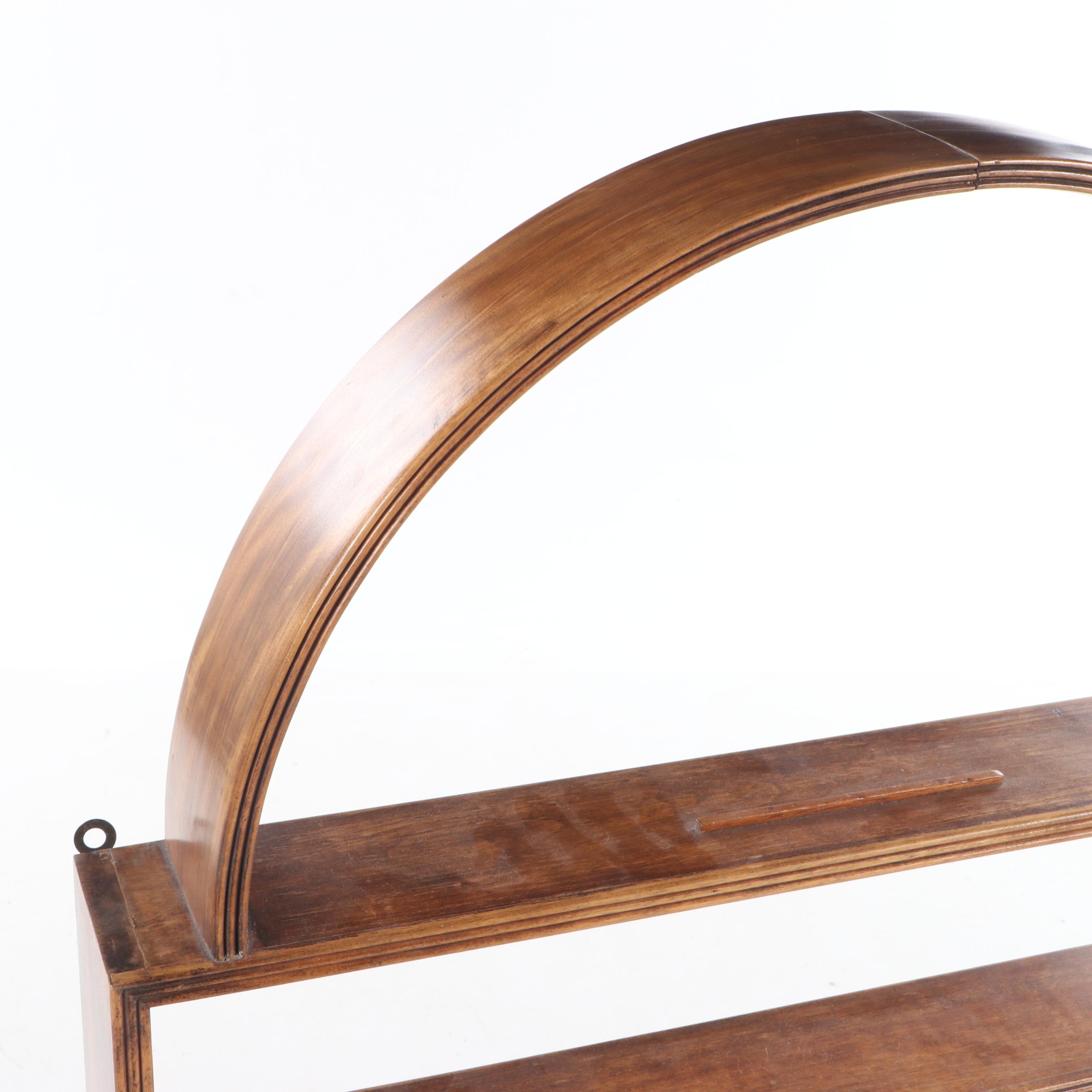 Wooden Arched Display Wall Shelf, Early to Mid-20th Century