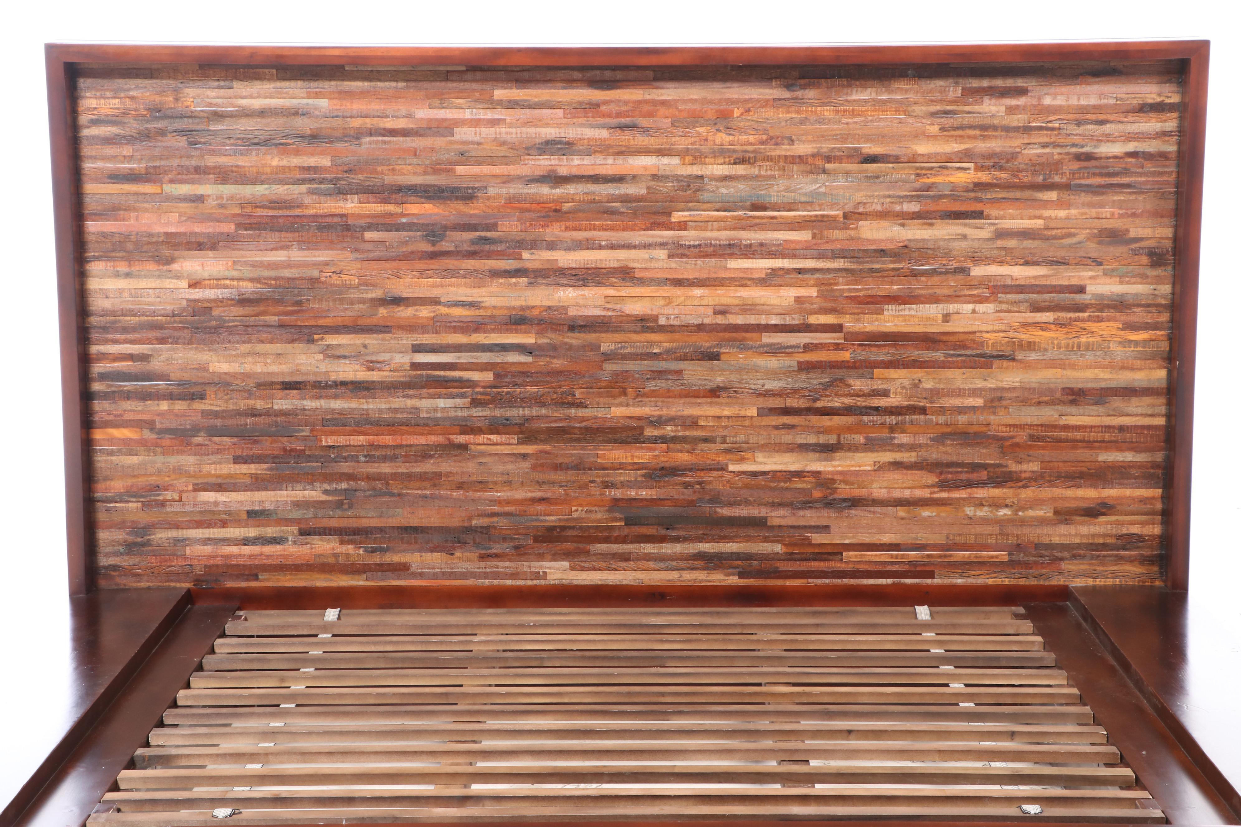 Four Hands "Devon" Reclaimed Acacia and Peroba Wood King Size Platform Bed Frame