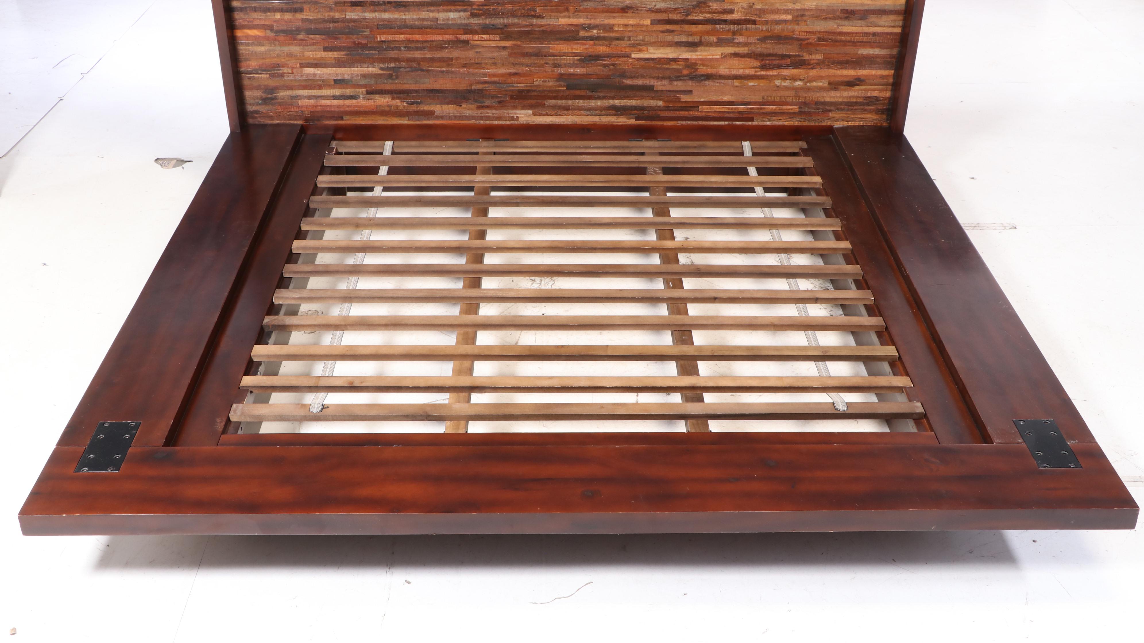 Four Hands "Devon" Reclaimed Acacia and Peroba Wood King Size Platform Bed Frame