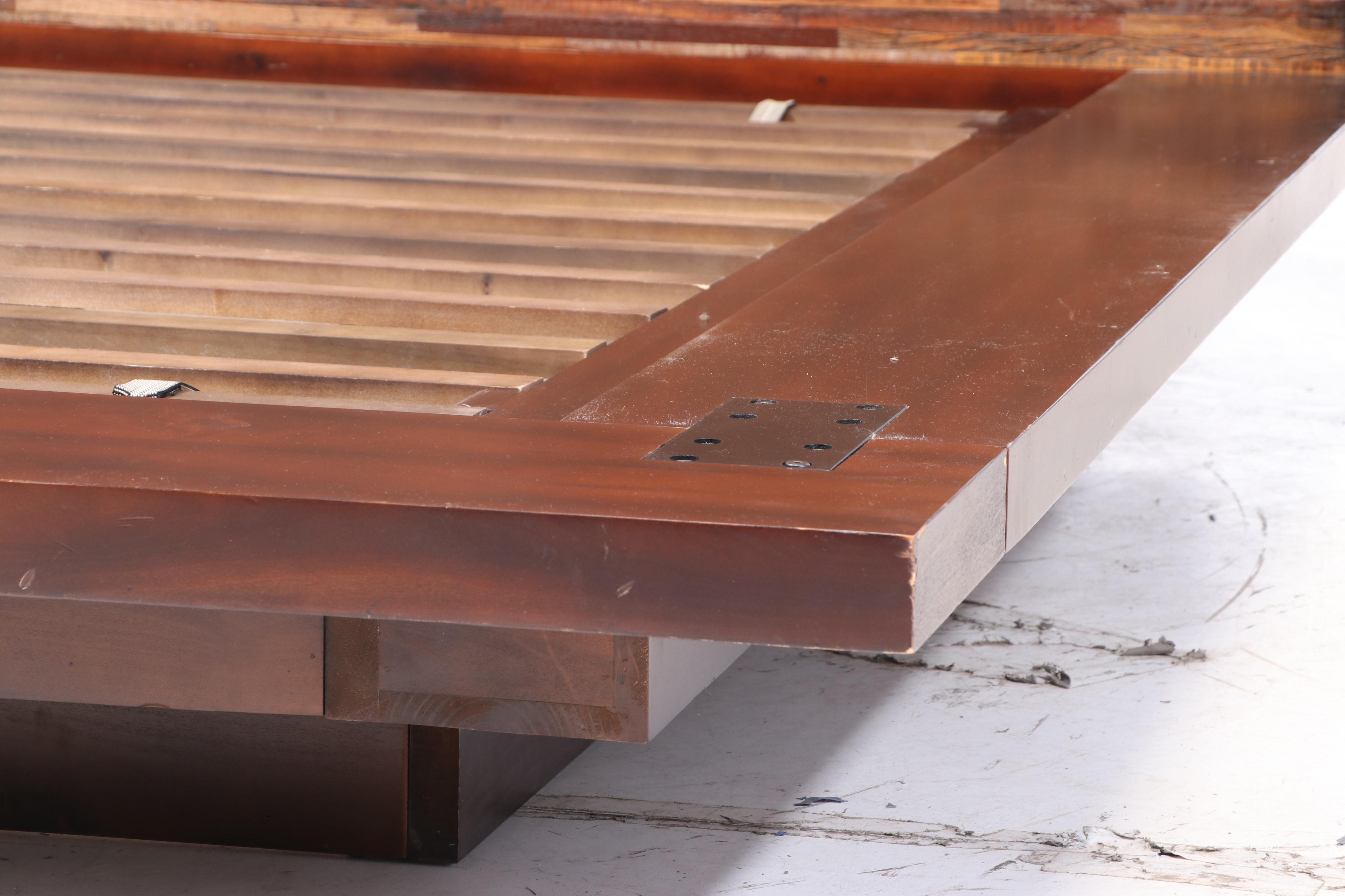 Four Hands "Devon" Reclaimed Acacia and Peroba Wood King Size Platform Bed Frame