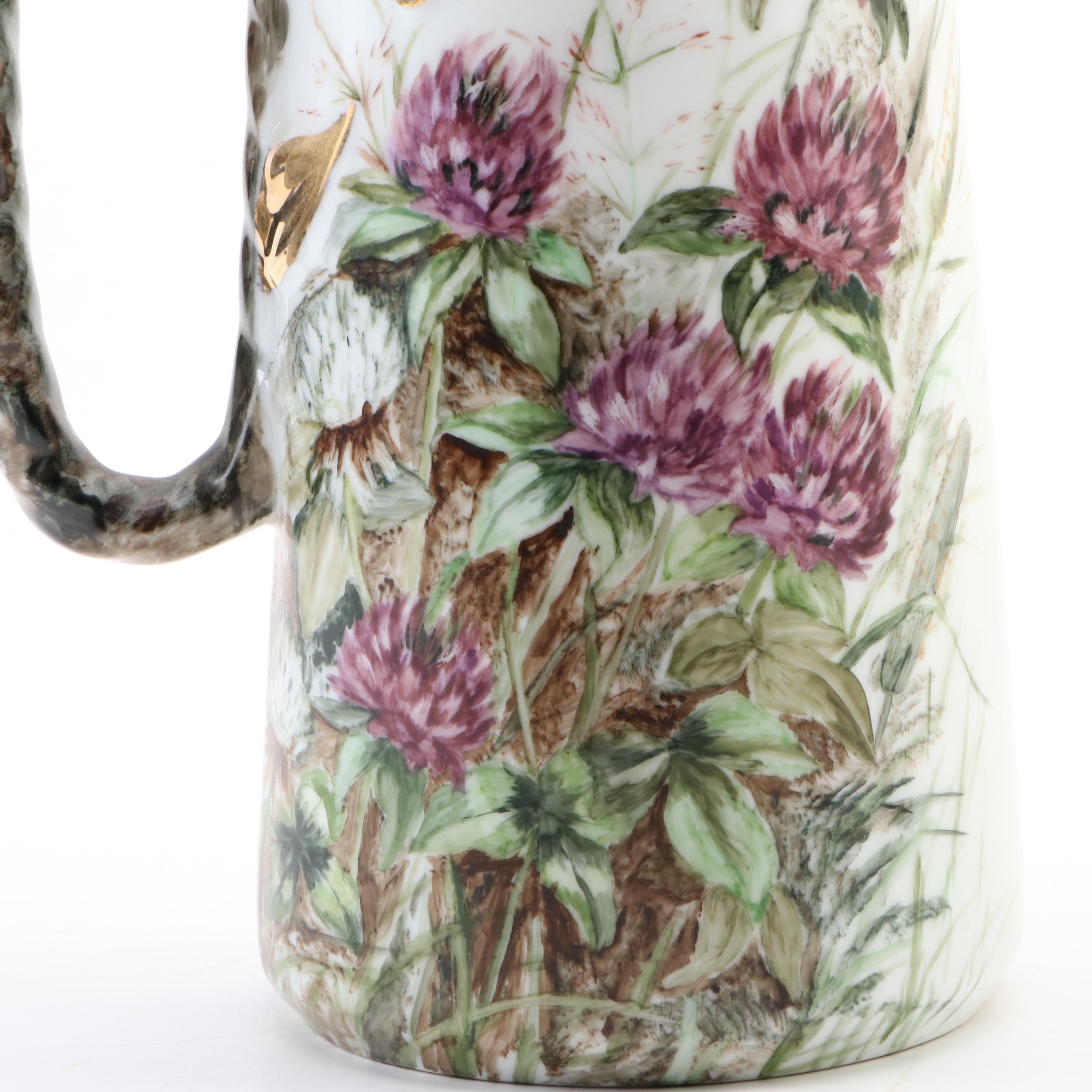 Hand-Painted Jugs Including One English Made Haviland Limoges Decorated