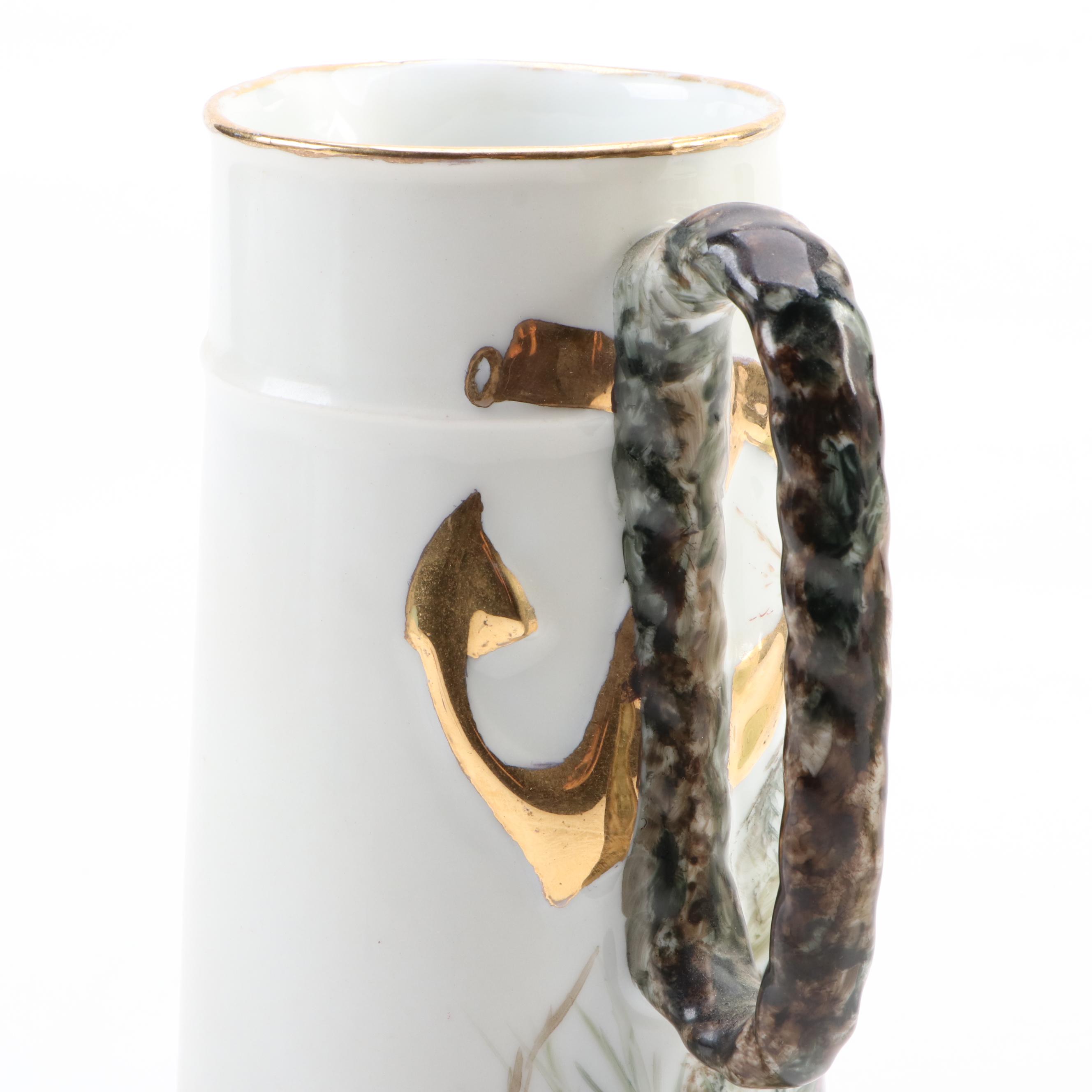 Hand-Painted Jugs Including One English Made Haviland Limoges Decorated