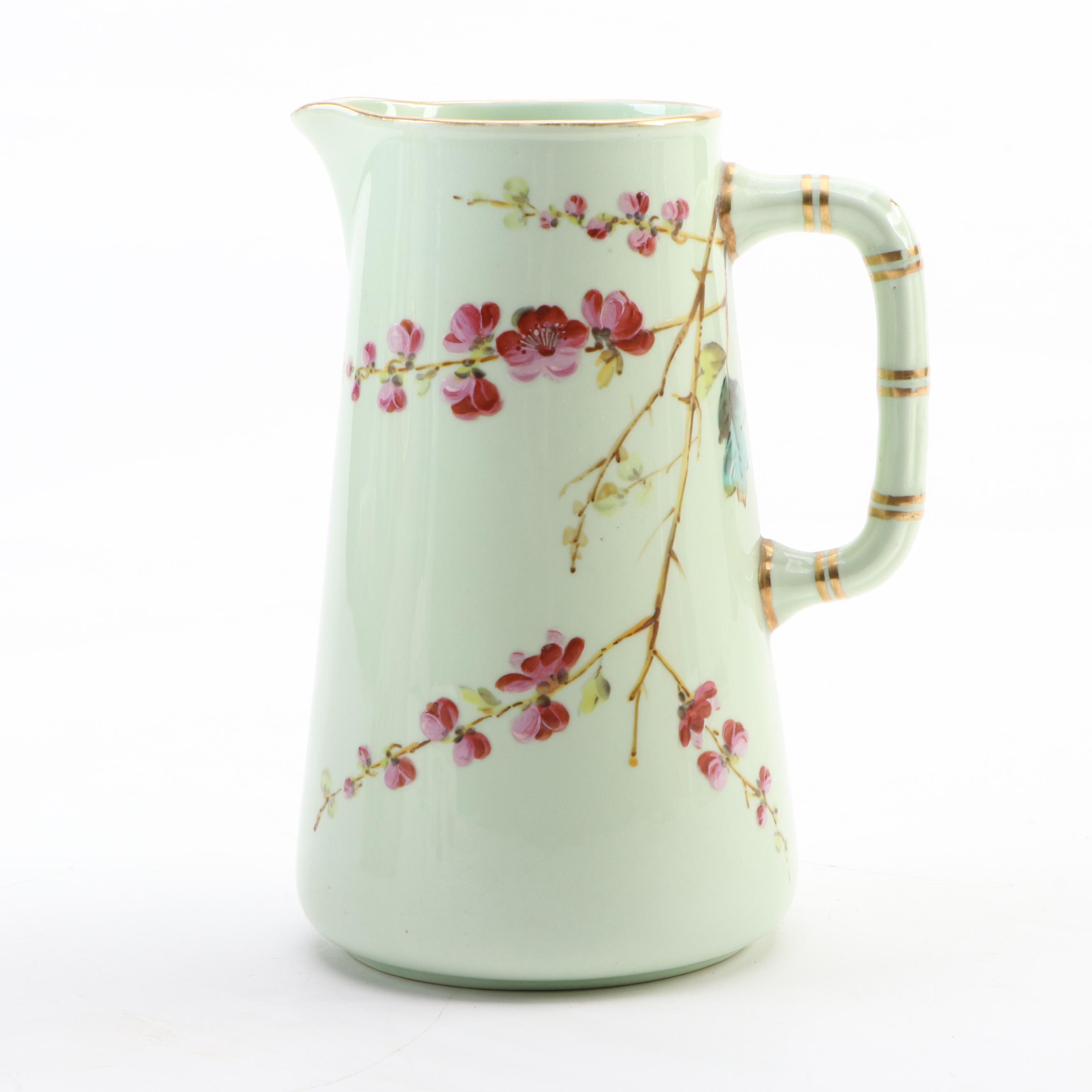 Hand-Painted Jugs Including One English Made Haviland Limoges Decorated