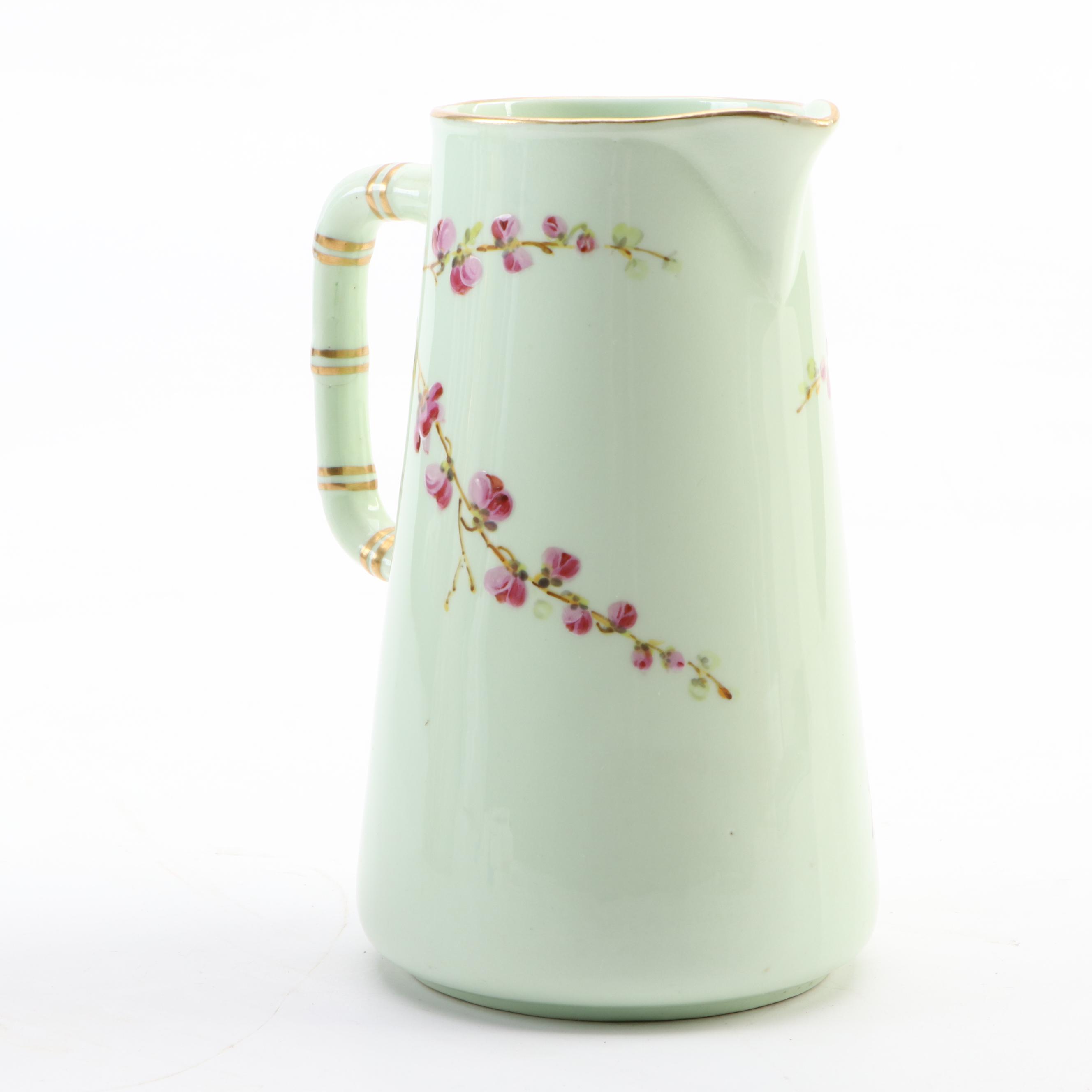 Hand-Painted Jugs Including One English Made Haviland Limoges Decorated