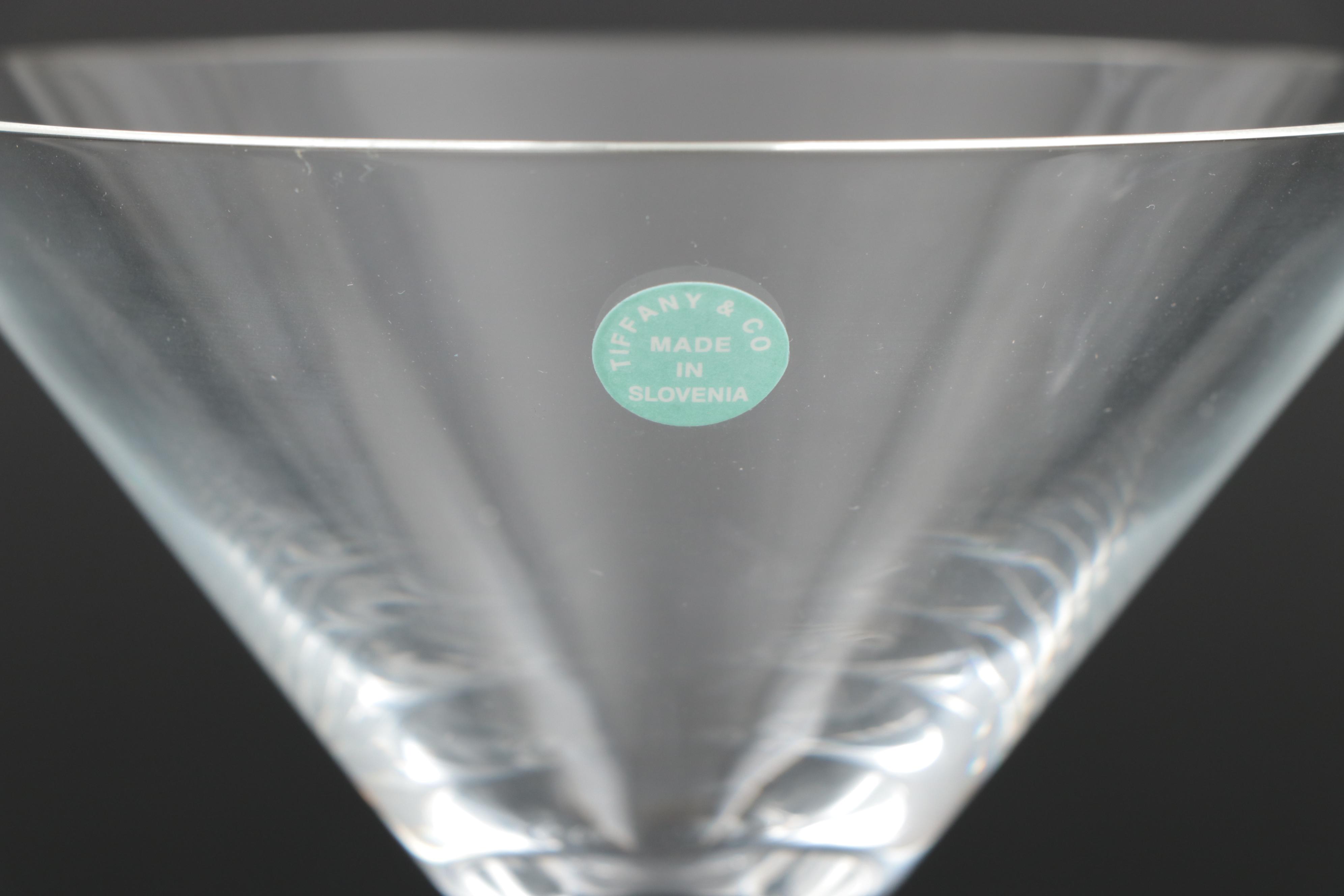 Tiffany & Co. Martini Glasses with Fred Bould for Nambé Twist Cocktail Shaker