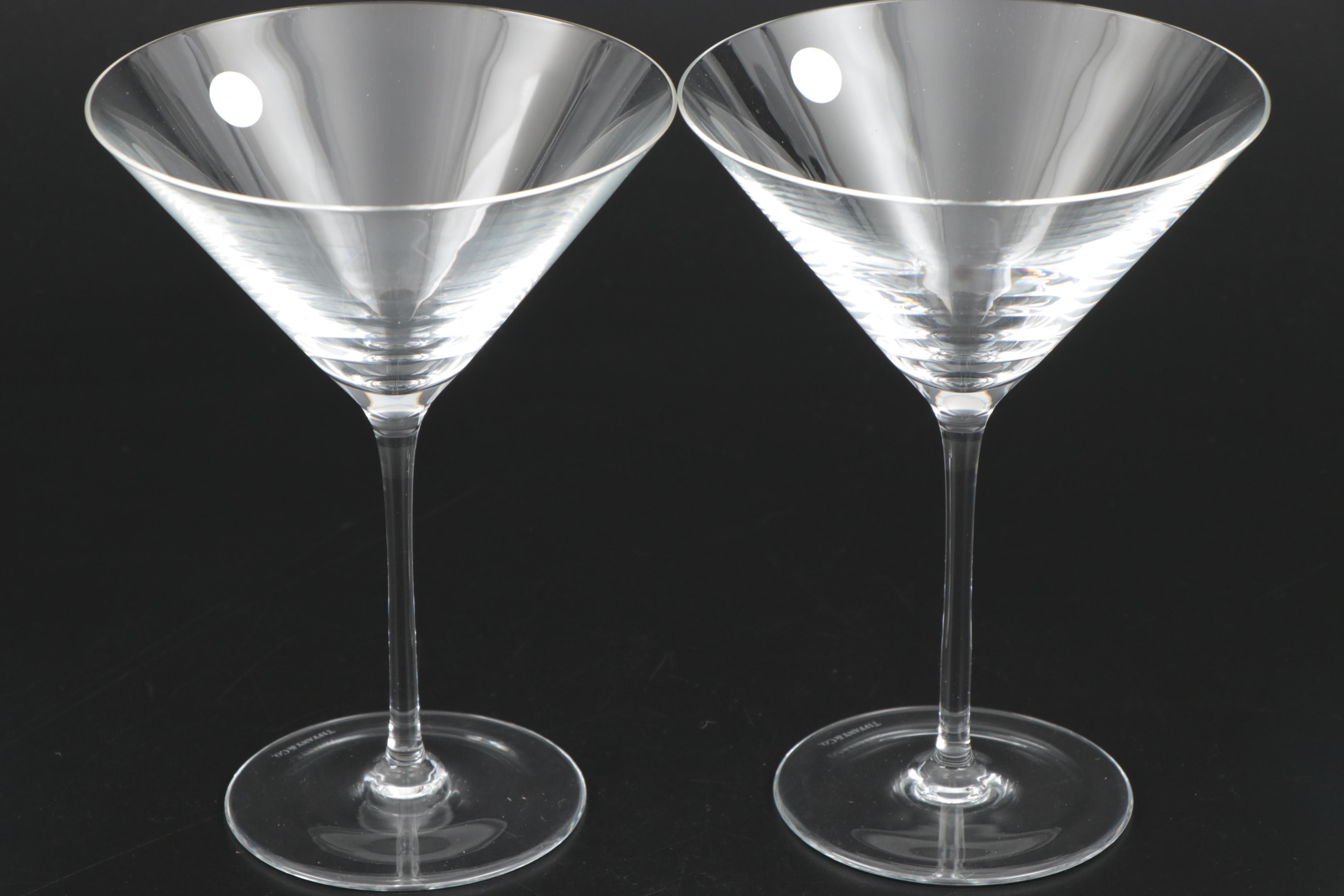Tiffany & Co. Martini Glasses with Fred Bould for Nambé Twist Cocktail Shaker