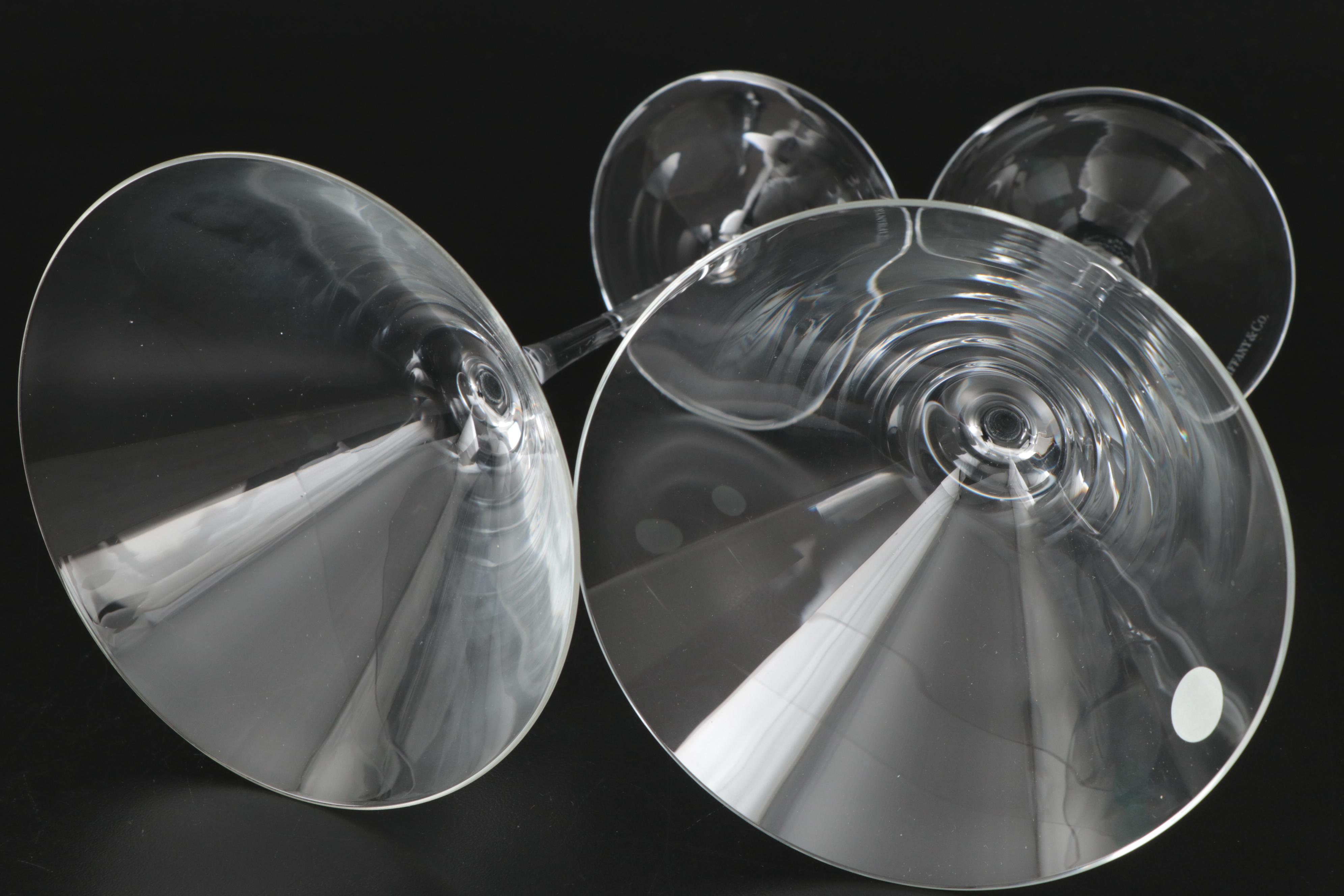 Tiffany & Co. Martini Glasses with Fred Bould for Nambé Twist Cocktail Shaker