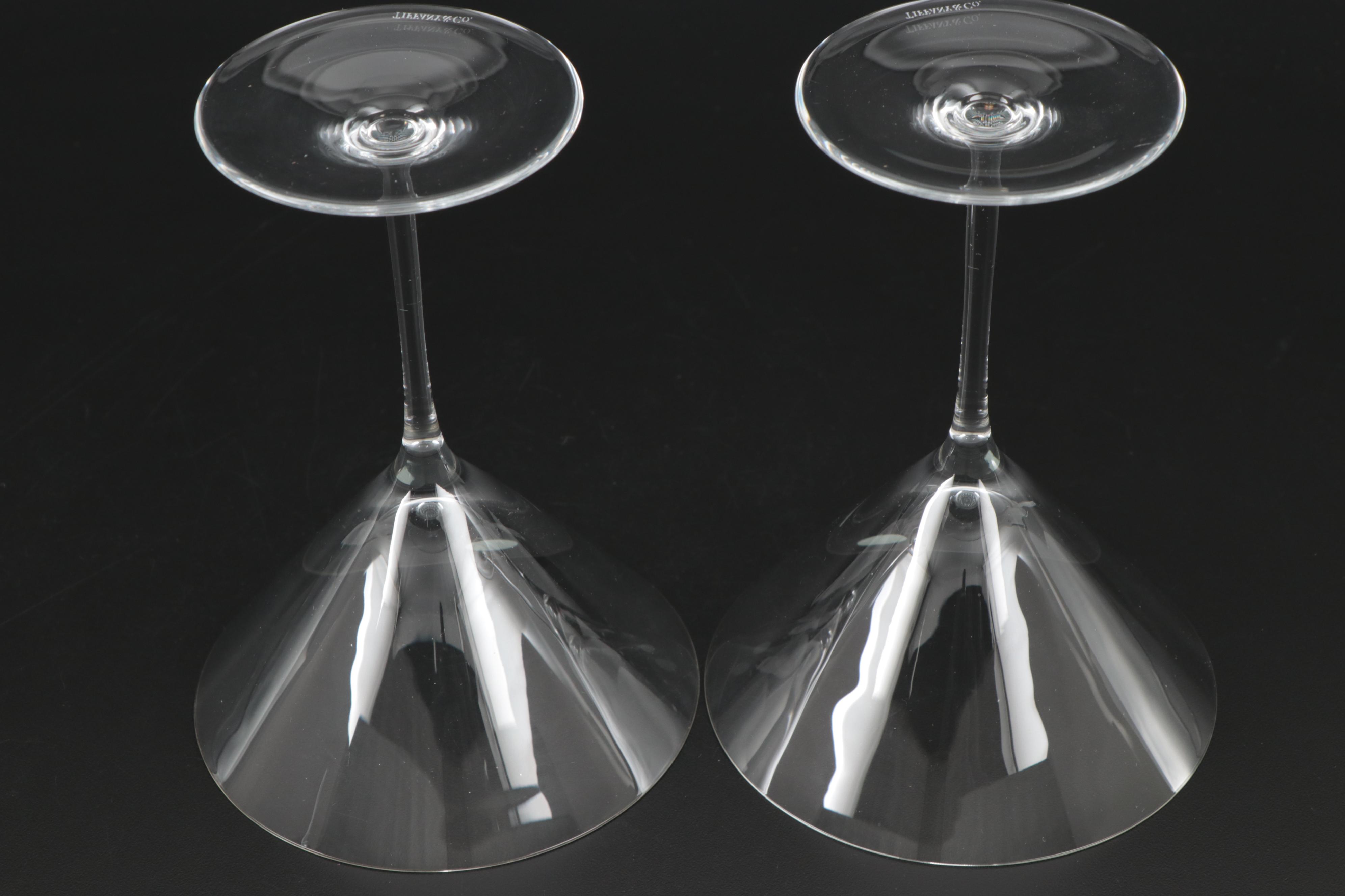 Tiffany & Co. Martini Glasses with Fred Bould for Nambé Twist Cocktail Shaker