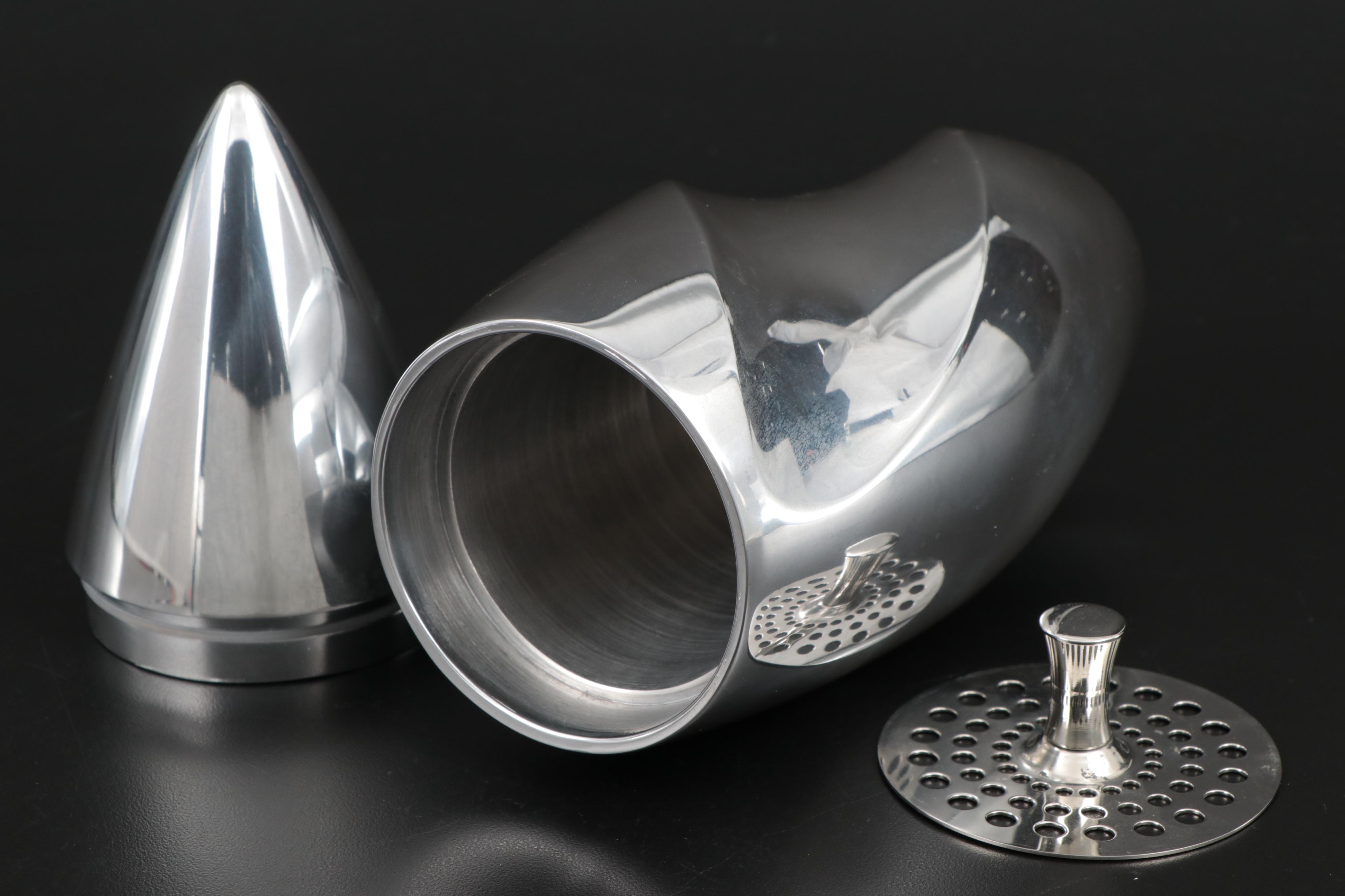 Tiffany & Co. Martini Glasses with Fred Bould for Nambé Twist Cocktail Shaker