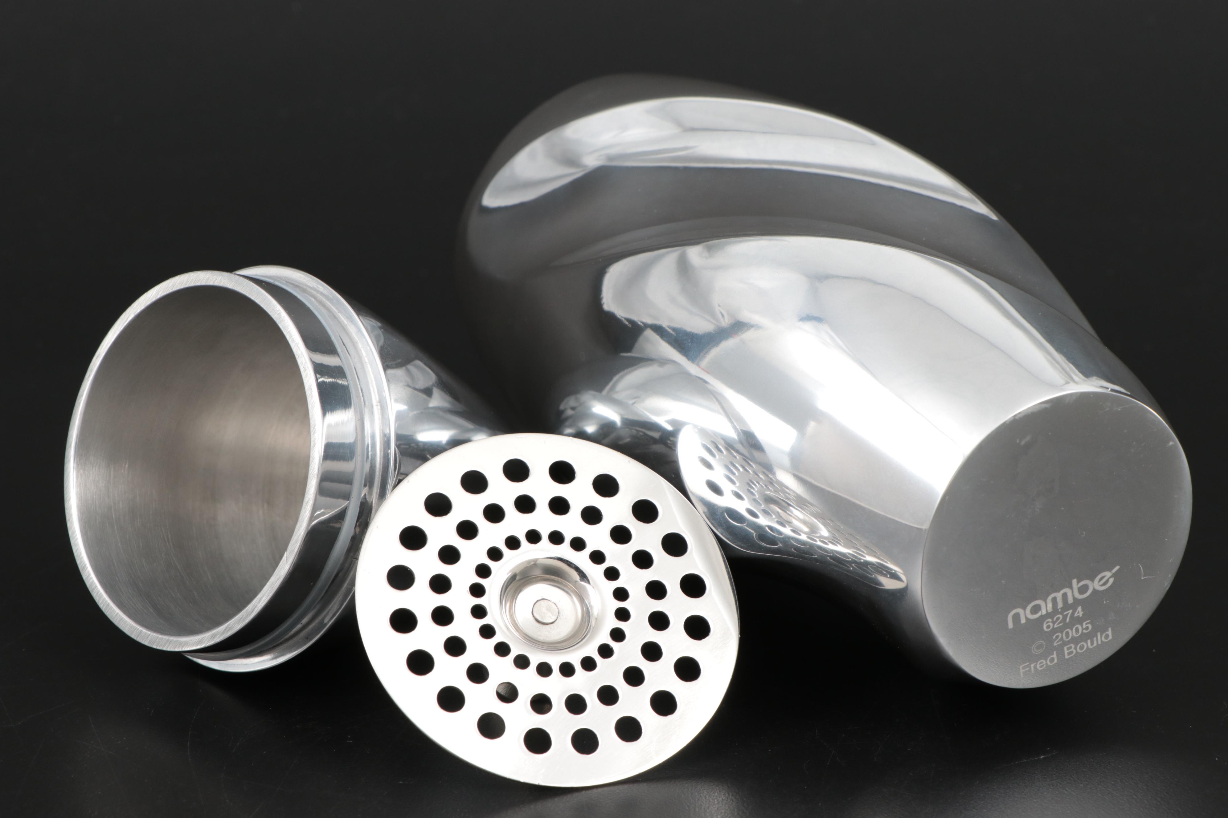 Tiffany & Co. Martini Glasses with Fred Bould for Nambé Twist Cocktail Shaker