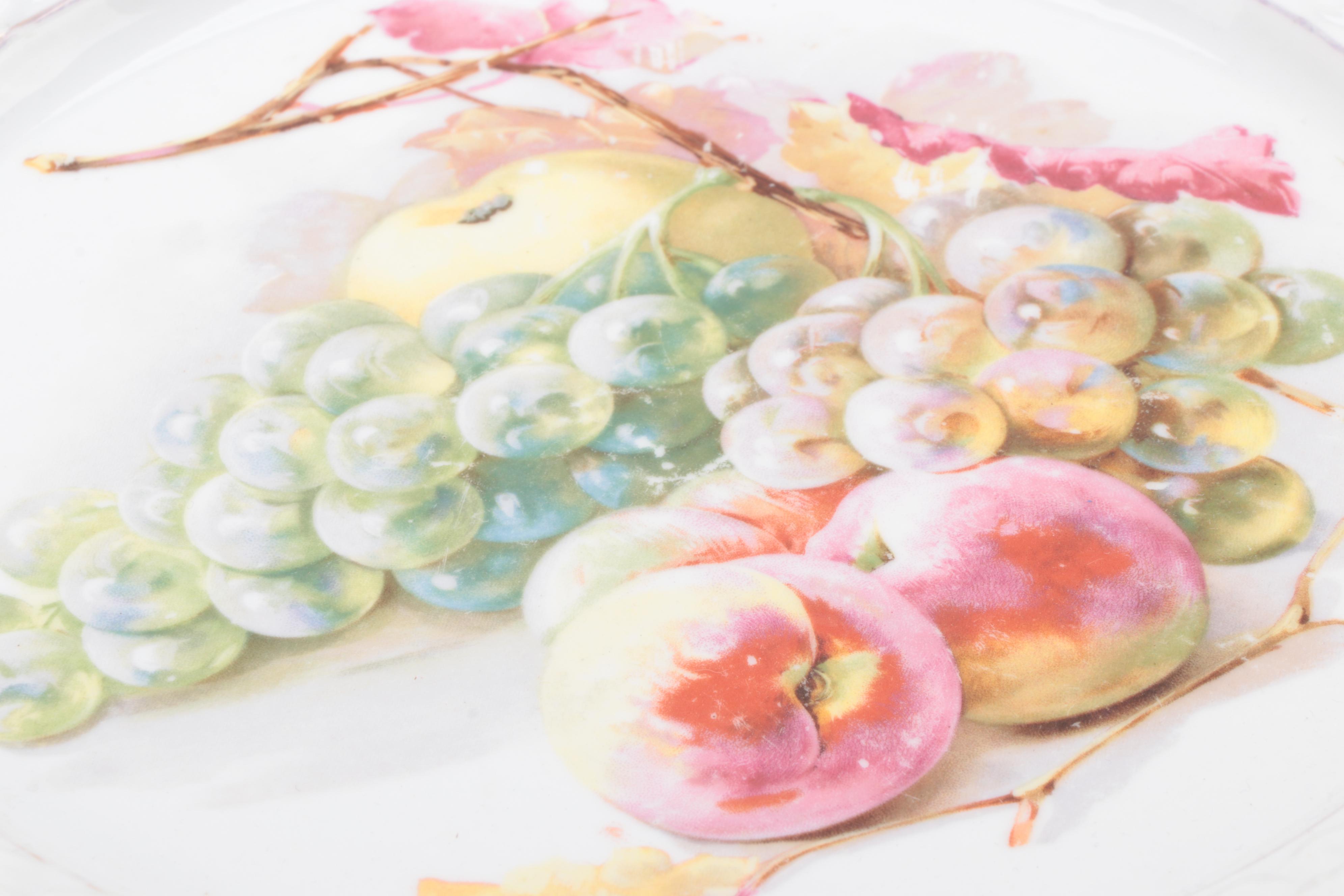 German Hobbyist Reticulated Porcelain Cake Stand with Fruit Bowls