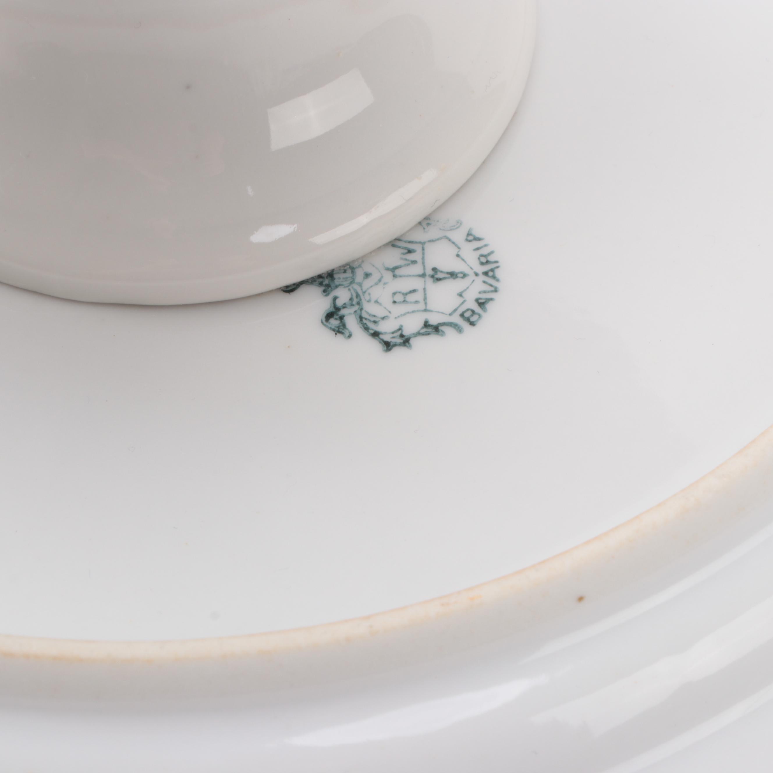 German Hobbyist Reticulated Porcelain Cake Stand with Fruit Bowls