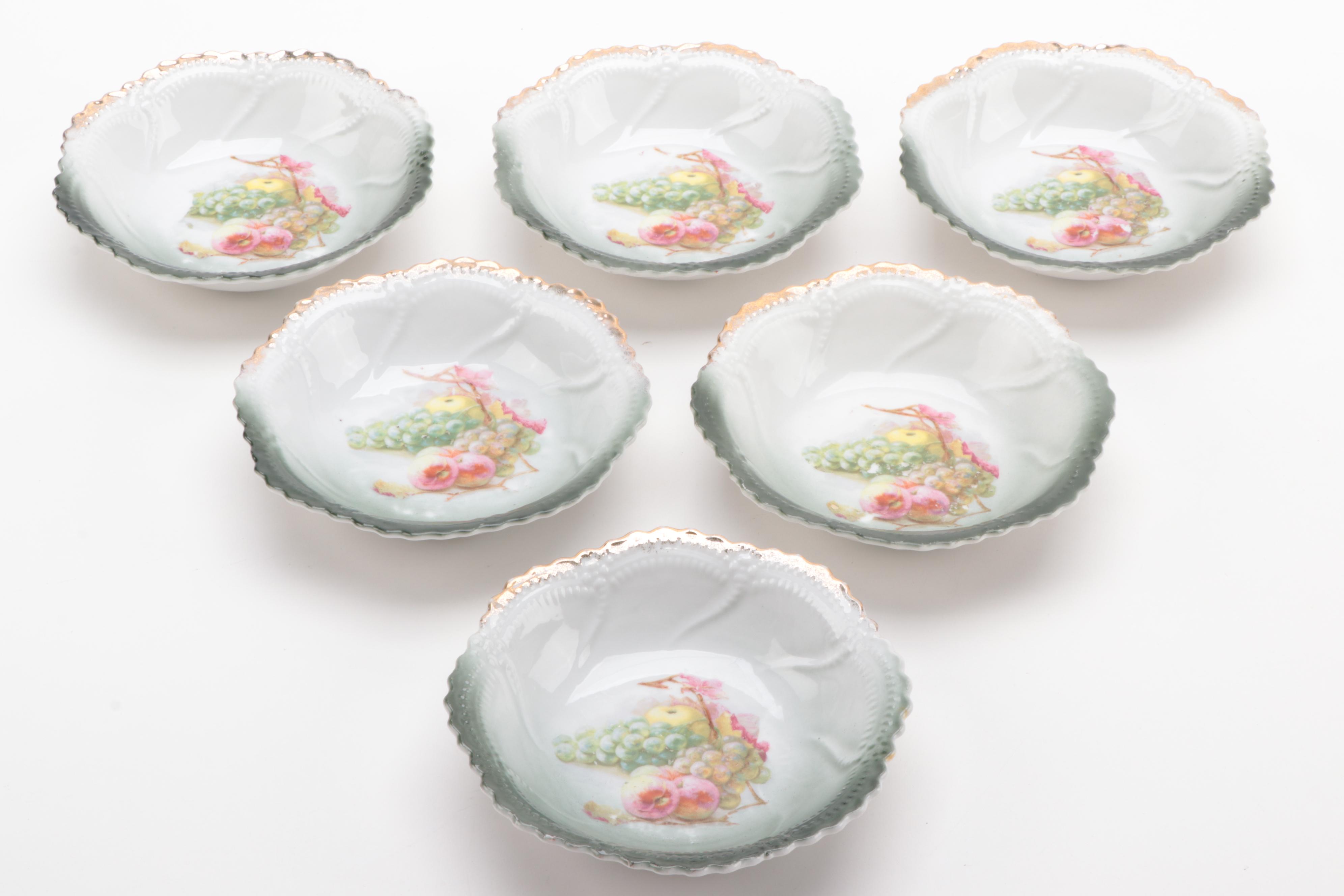 German Hobbyist Reticulated Porcelain Cake Stand with Fruit Bowls