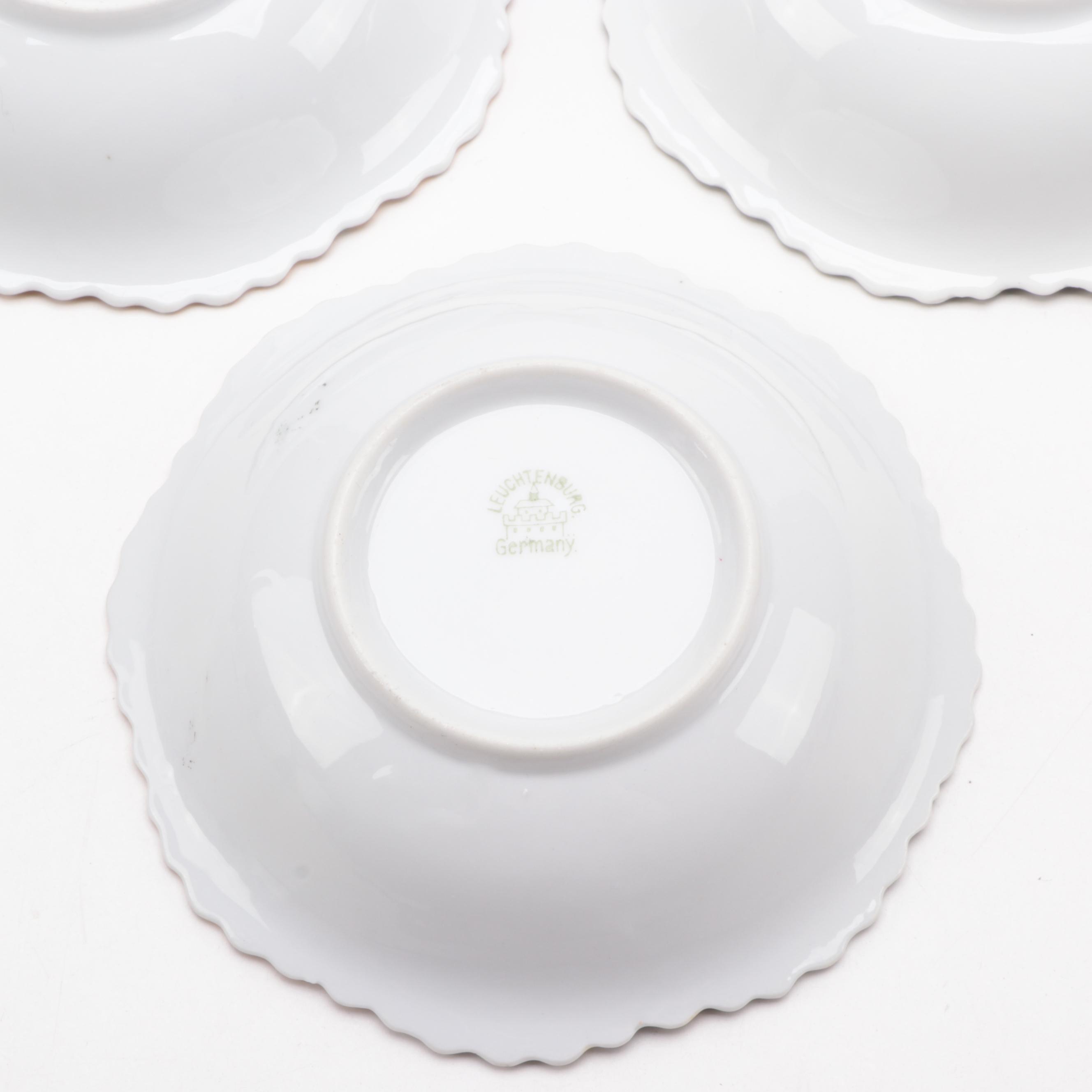 German Hobbyist Reticulated Porcelain Cake Stand with Fruit Bowls