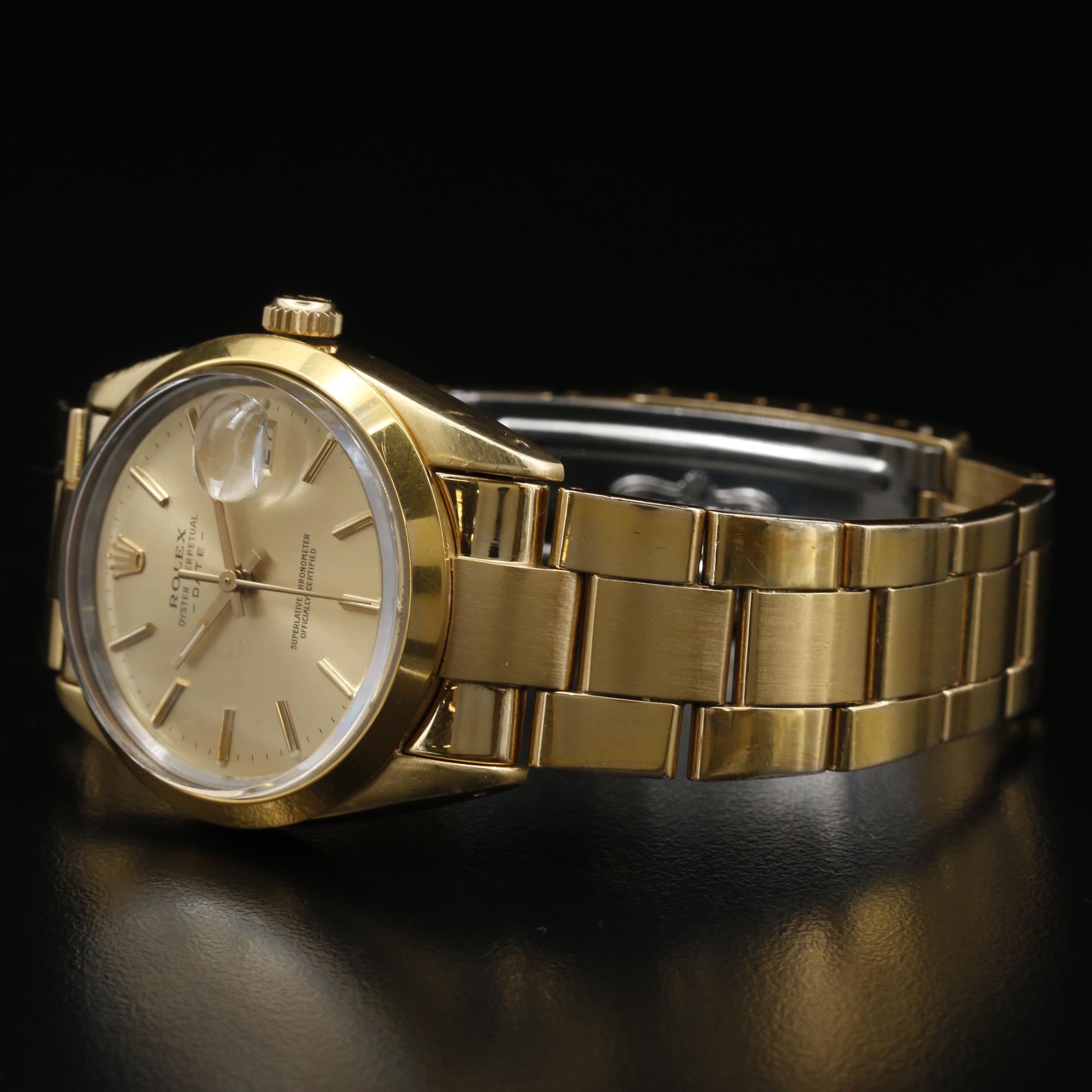 1984 Rolex Date 15505 Gold Shell Automatic Watch