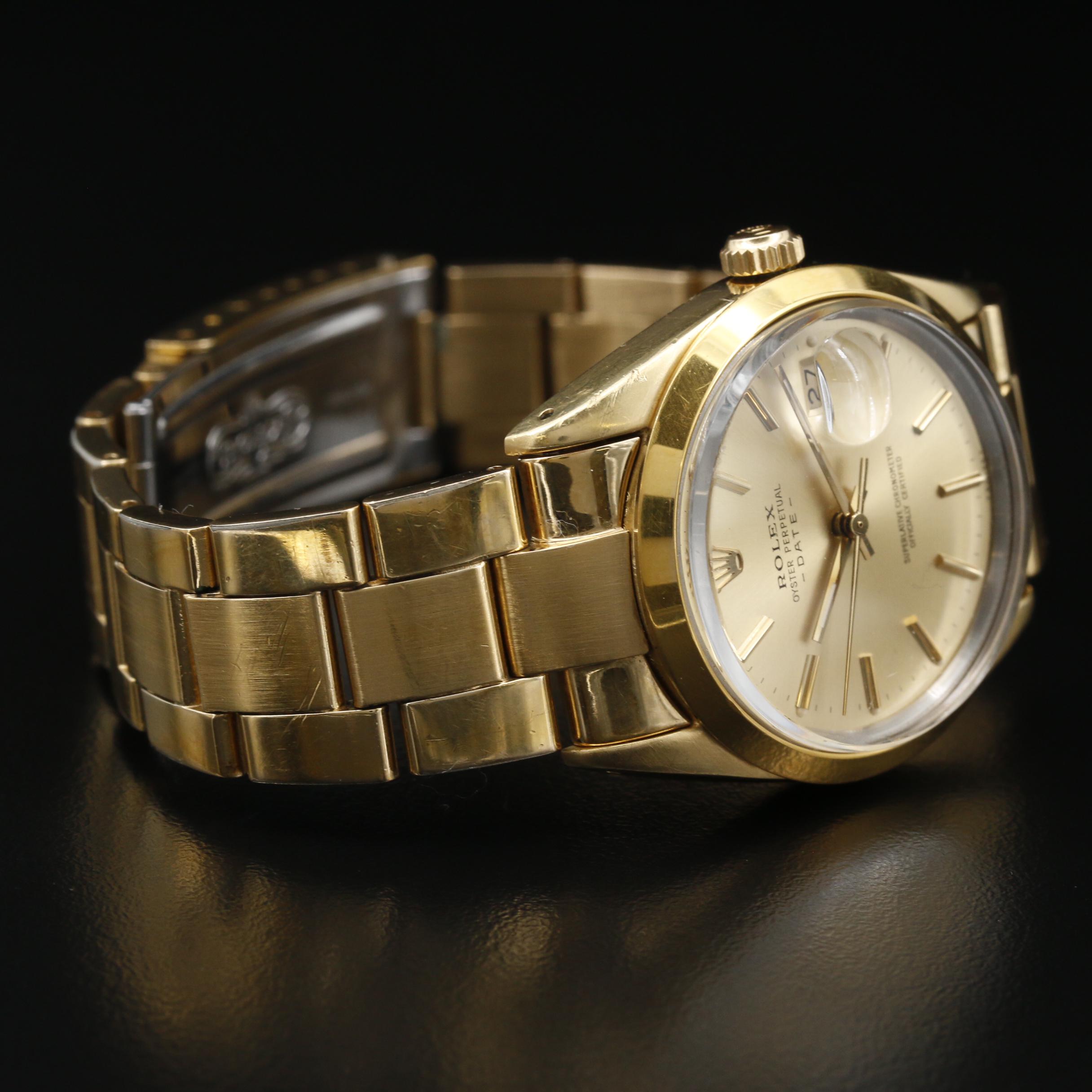 1984 Rolex Date 15505 Gold Shell Automatic Watch