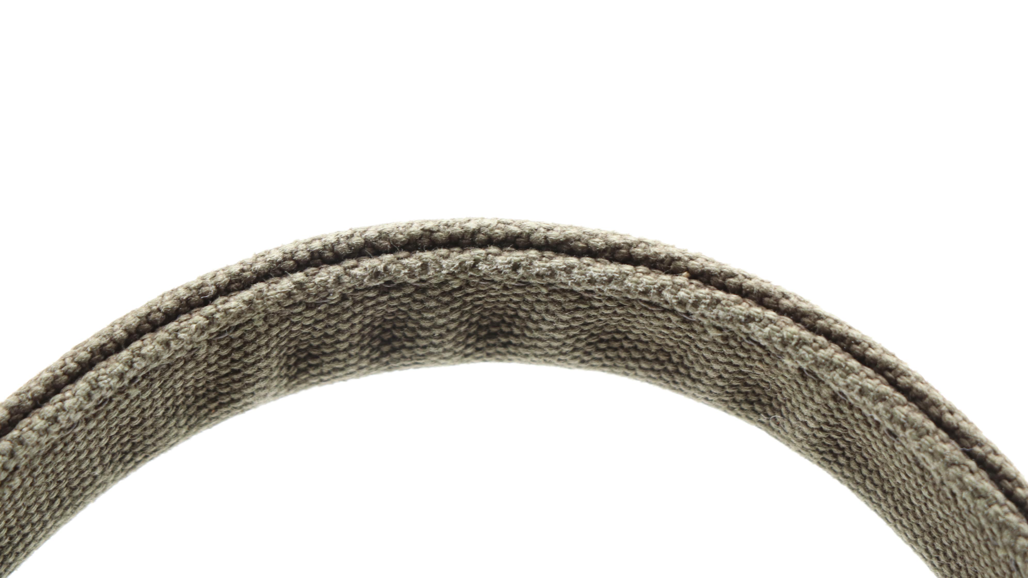 Prada Grommet Leather Fringe Handbag in Dark Olive Green Canapa Canvas