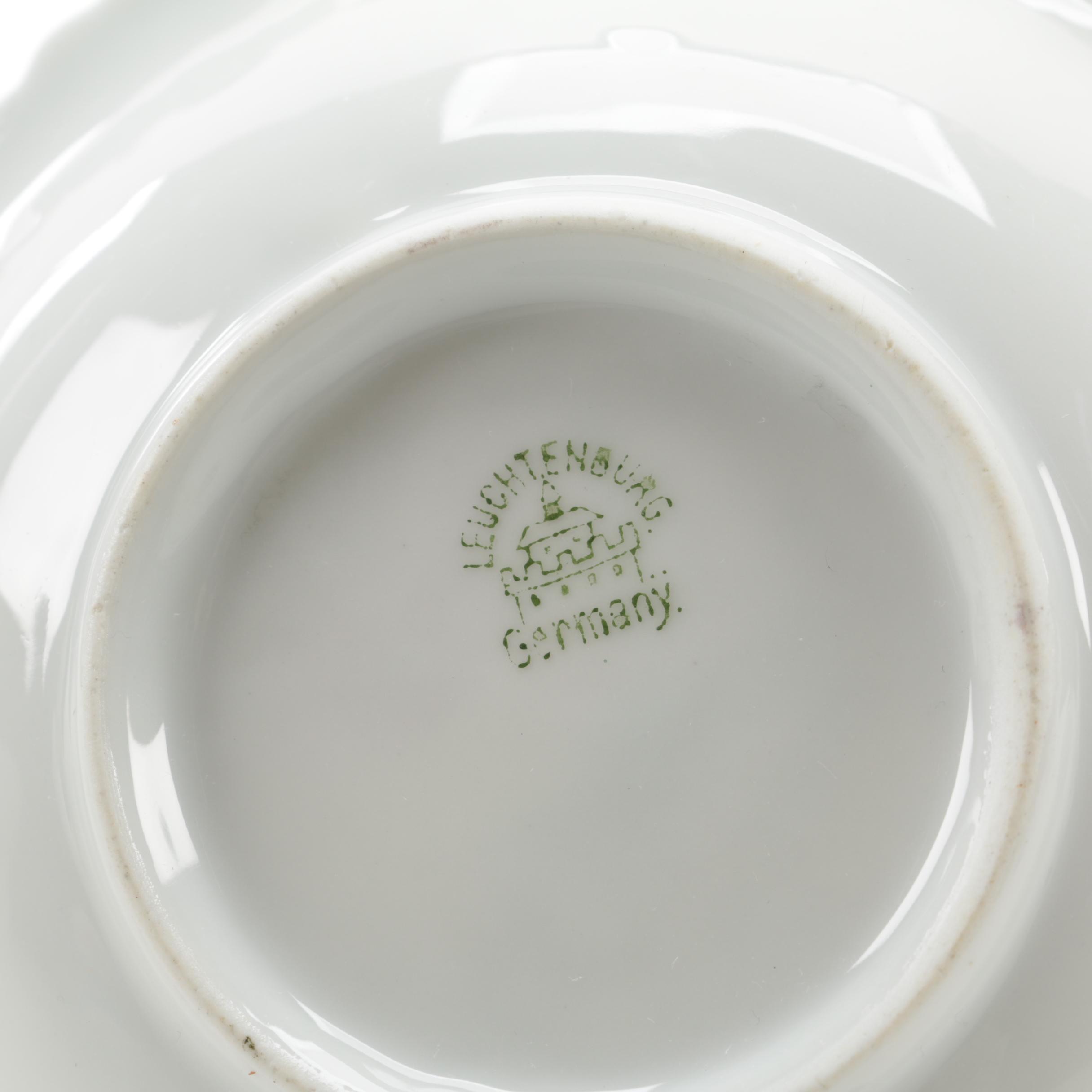 German Hobbyist Reticulated Porcelain Cake Stand with Fruit Bowls