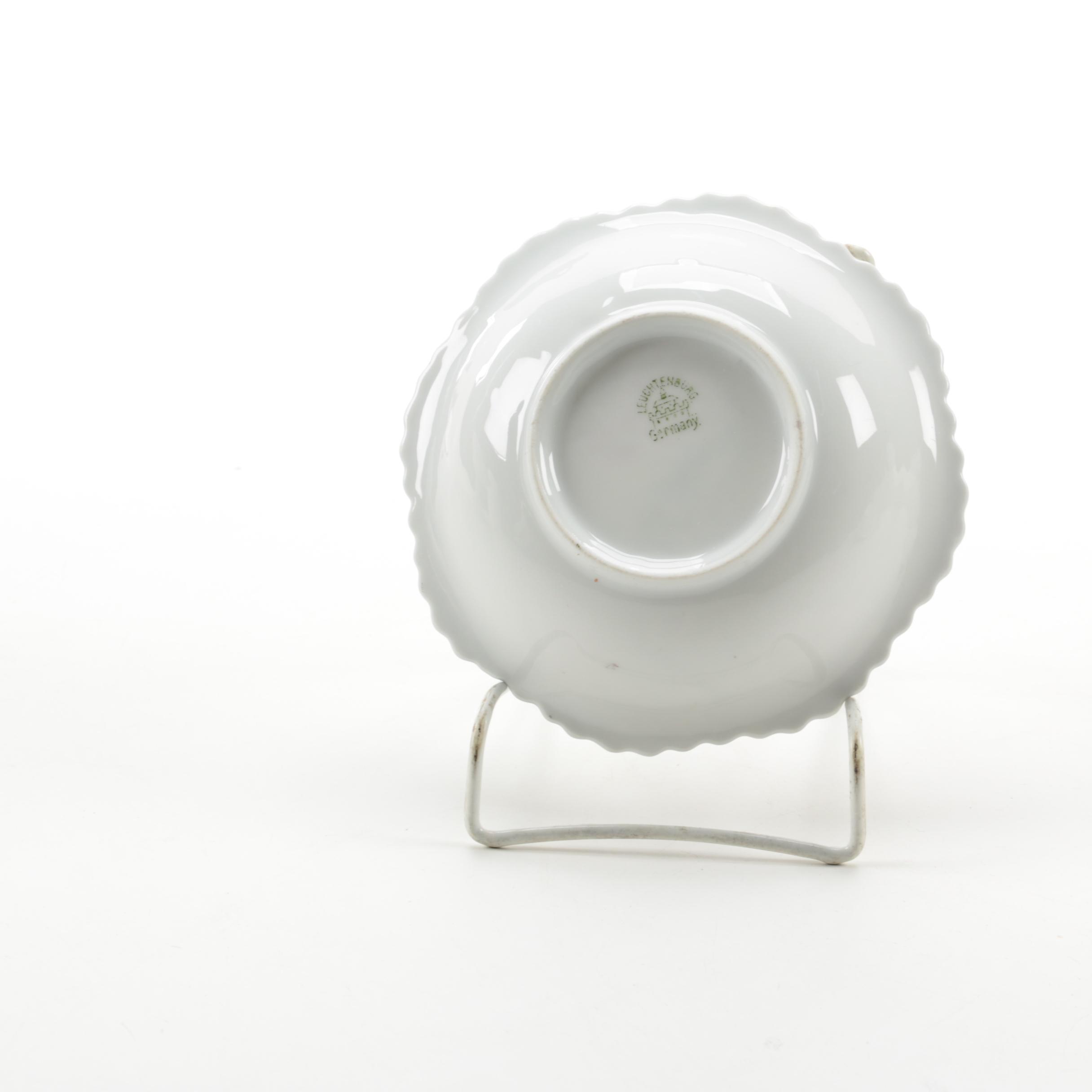 German Hobbyist Reticulated Porcelain Cake Stand with Fruit Bowls