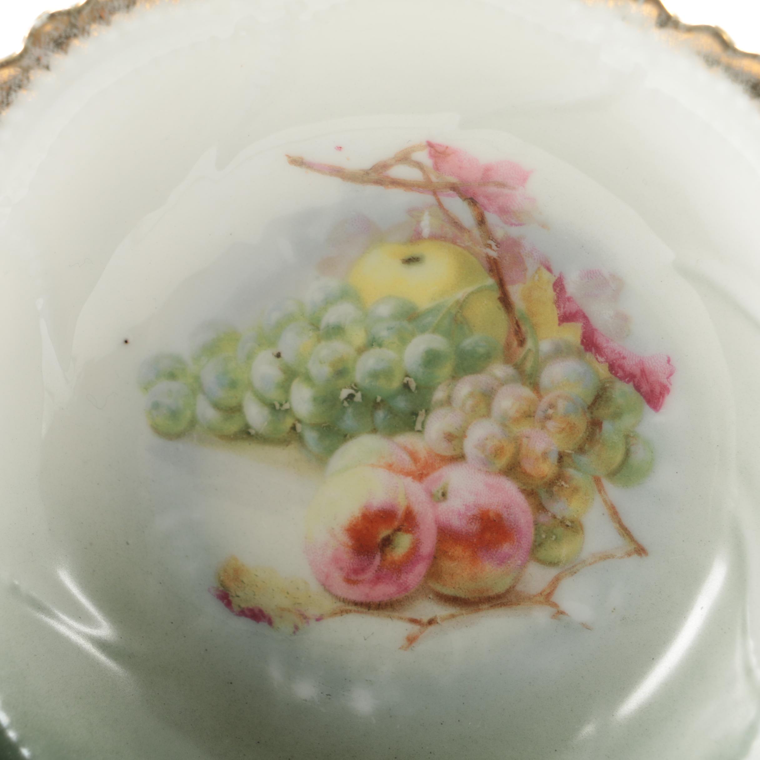 German Hobbyist Reticulated Porcelain Cake Stand with Fruit Bowls