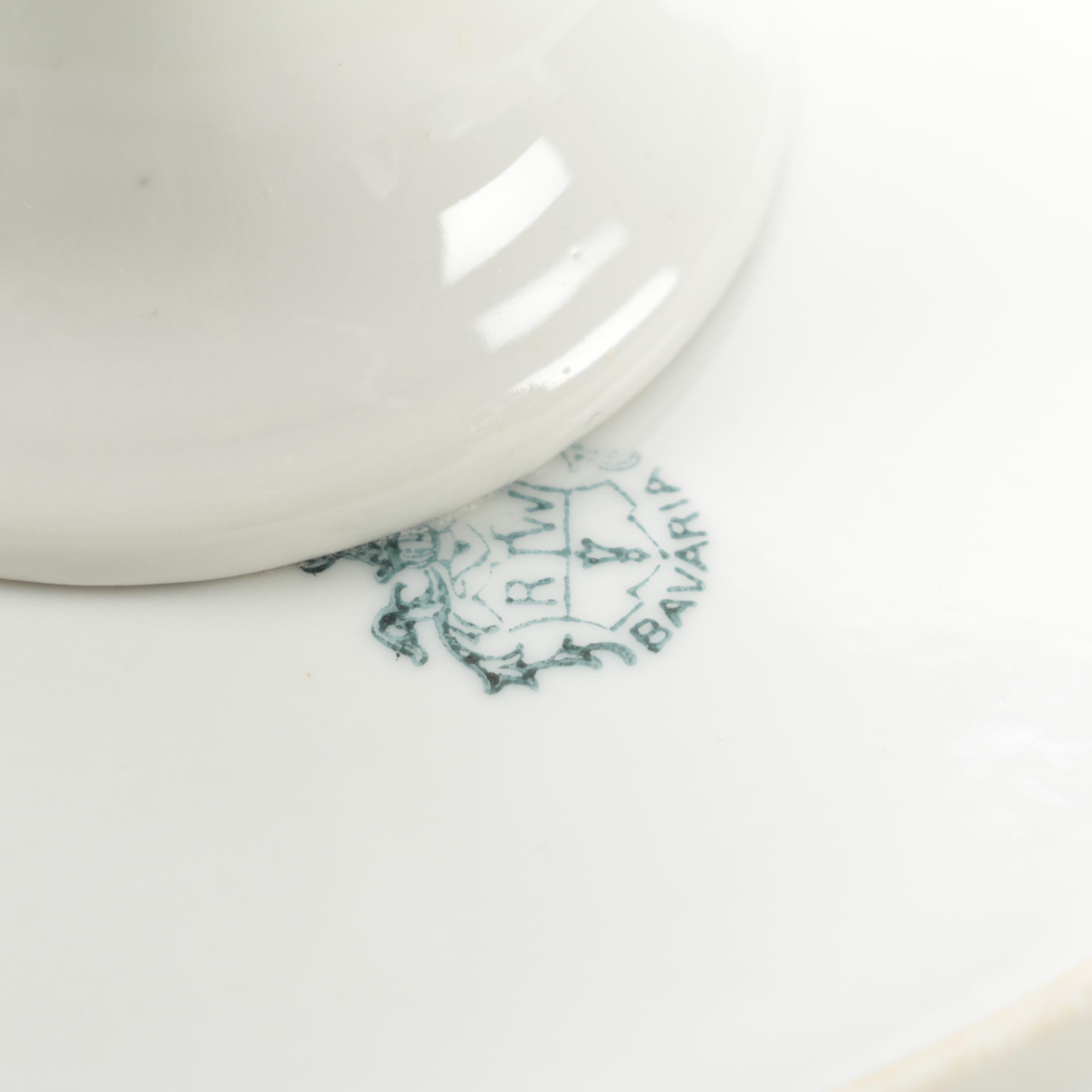 German Hobbyist Reticulated Porcelain Cake Stand with Fruit Bowls