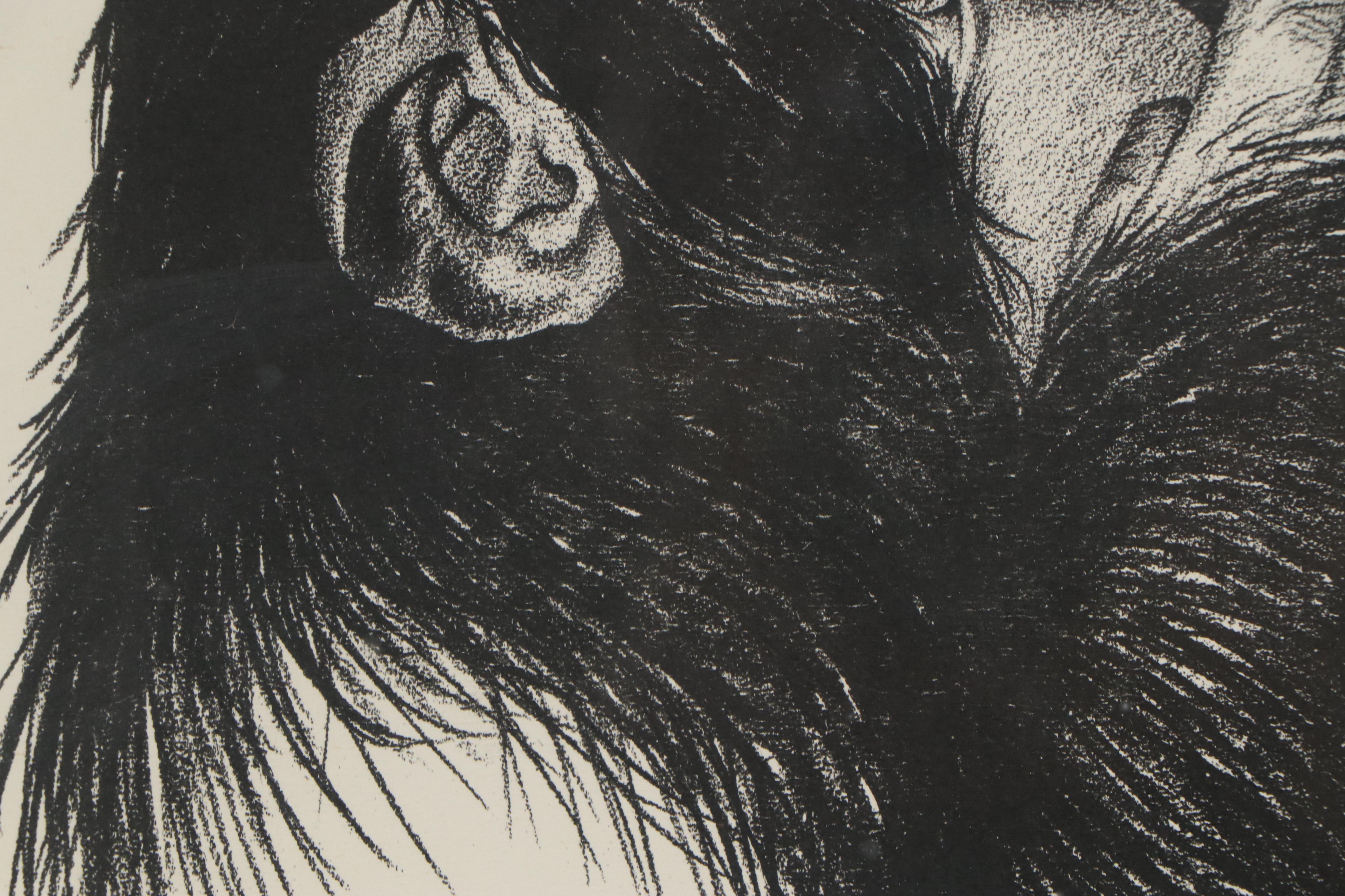 Nancy Louvier Lithograph of Monkeys, 1978