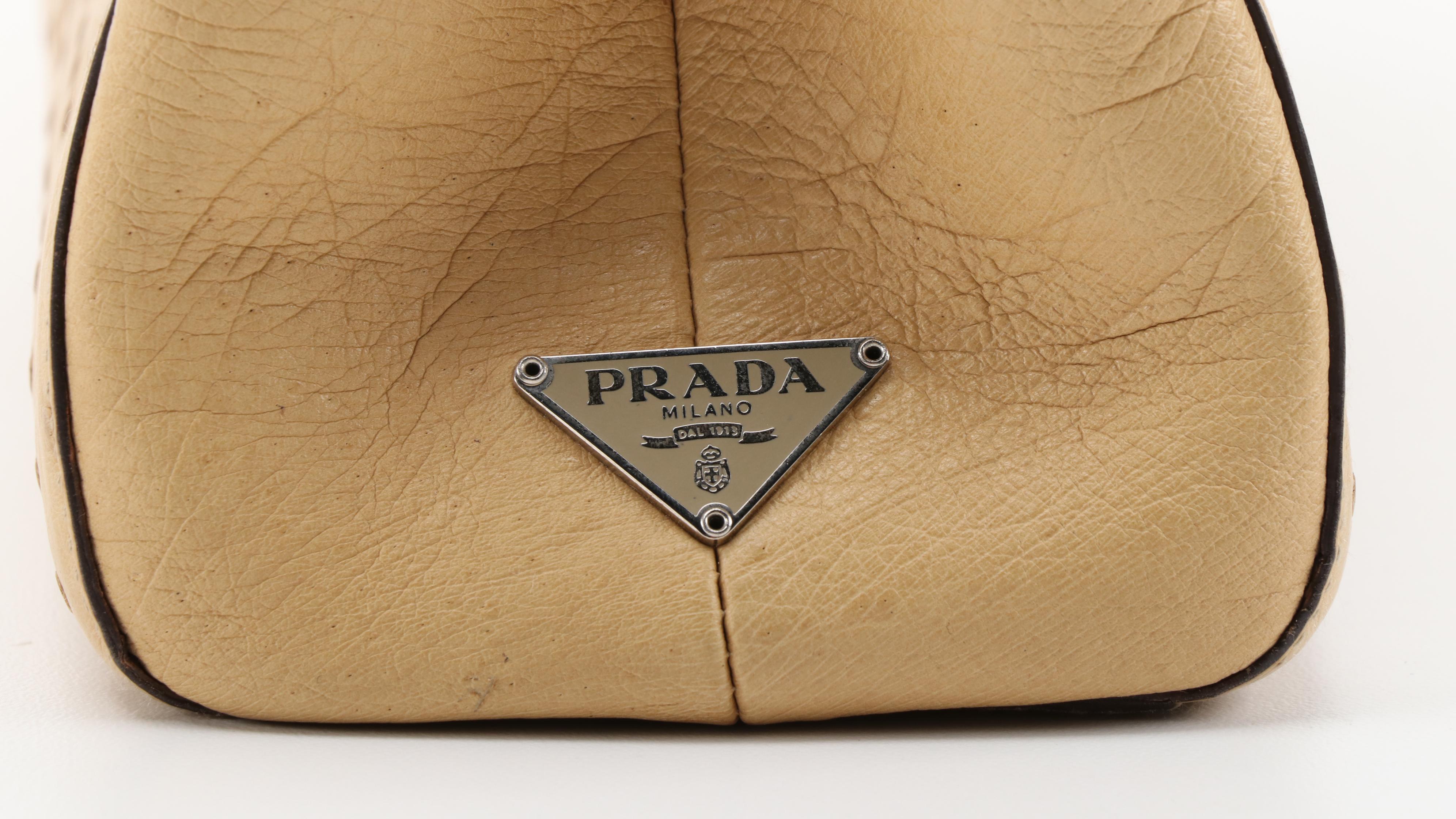 Prada Shoulder Bag in Ostrich Skin Leather