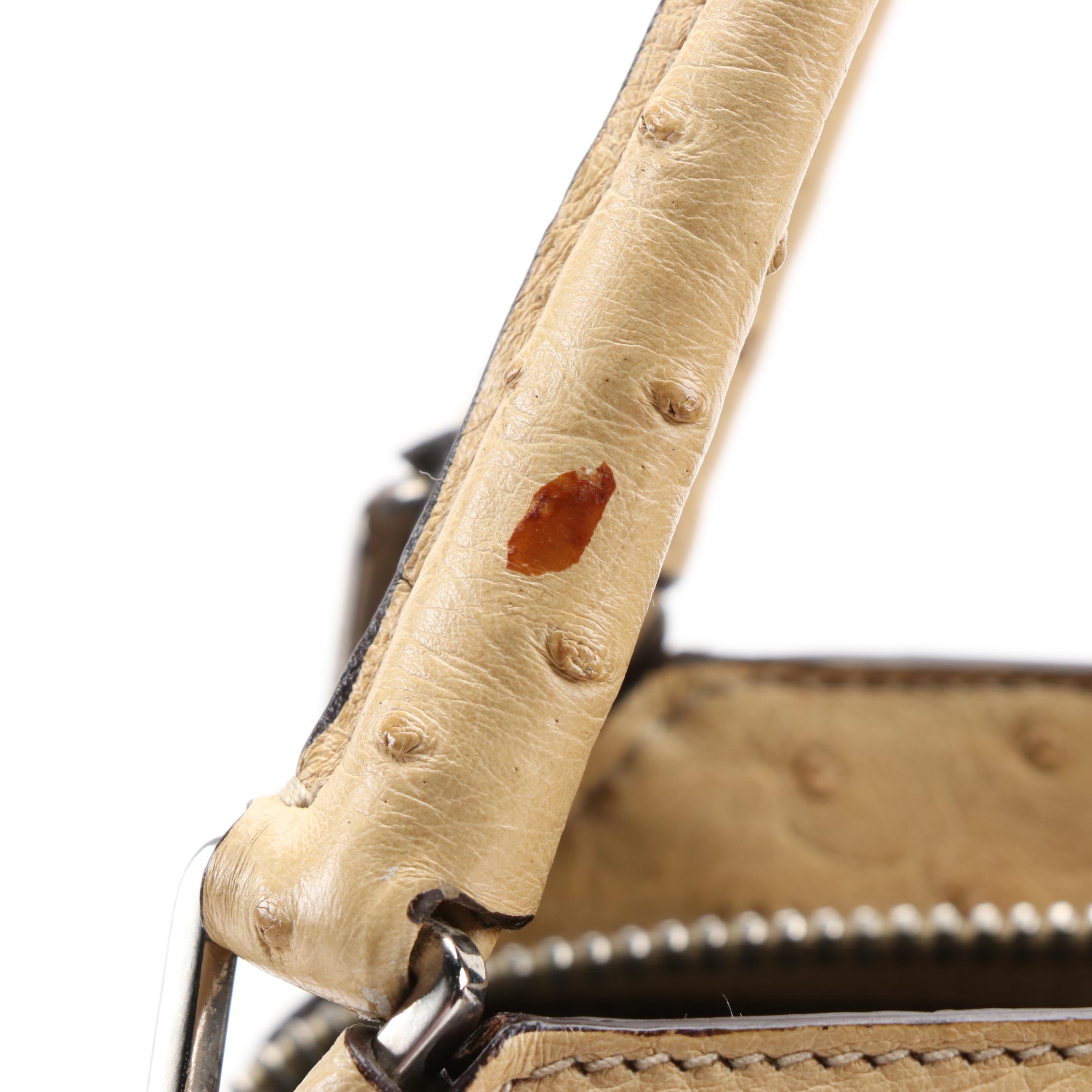 Prada Shoulder Bag in Ostrich Skin Leather