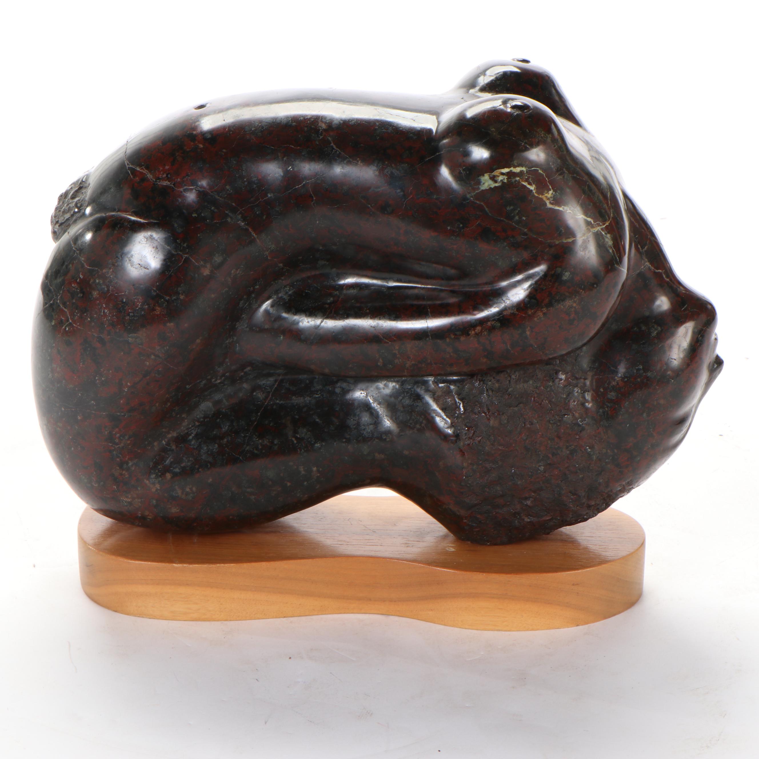 John Cody Female Nude Serpentine Sculpture, 1981