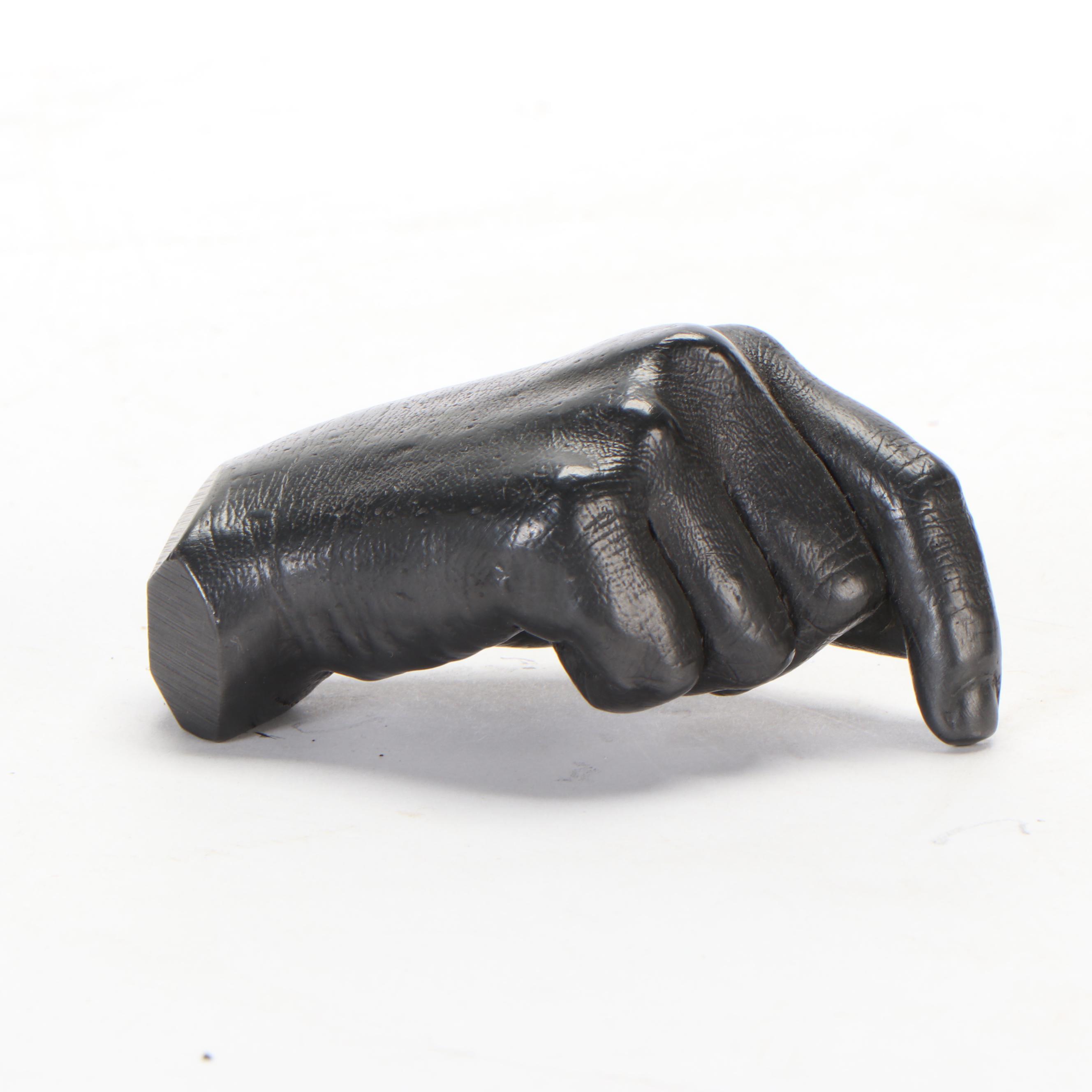 Agelio Batle Studio Cast Graphite Sculpture "Classic Drawing Hand #2 (Right)"