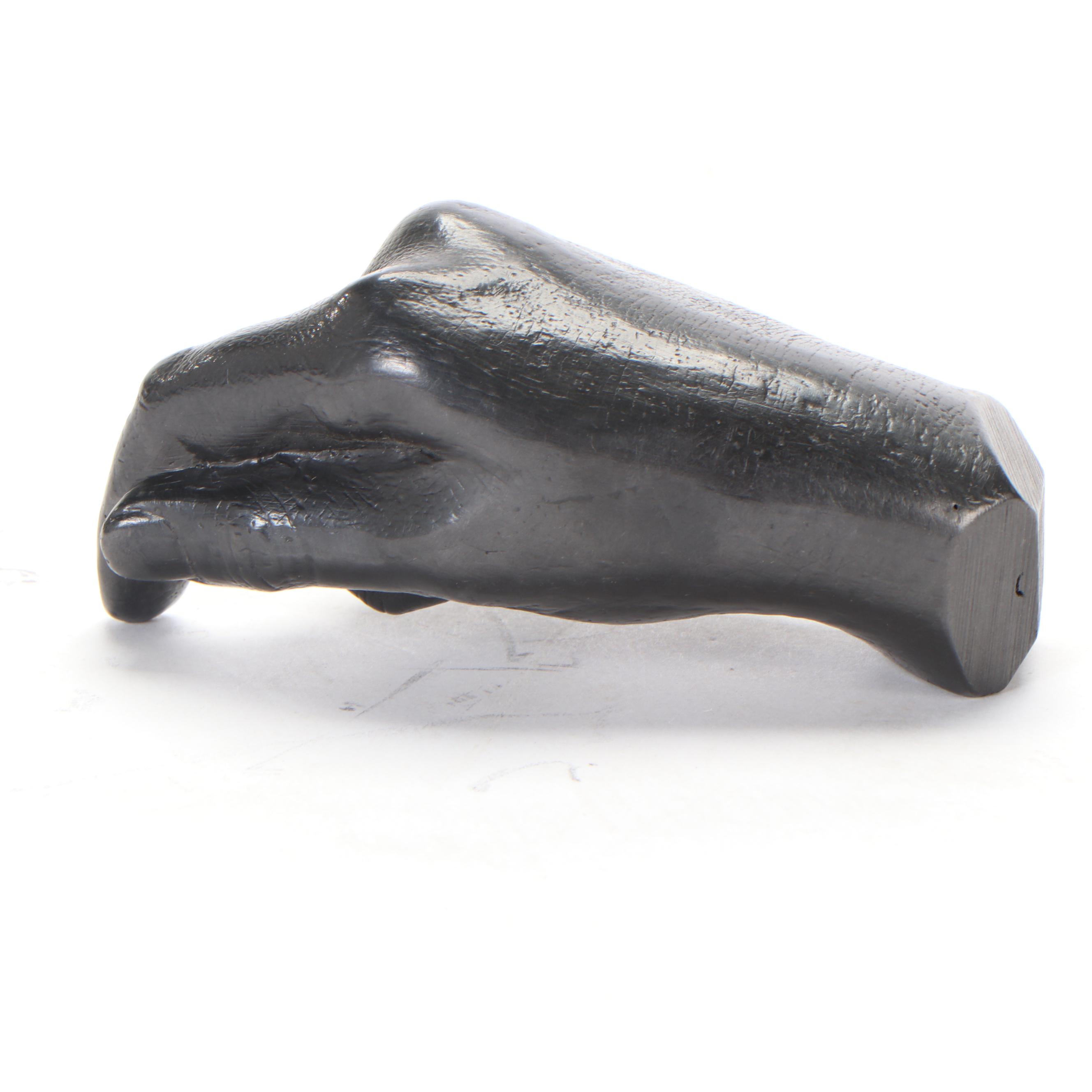 Agelio Batle Studio Cast Graphite Sculpture "Classic Drawing Hand #2 (Right)"