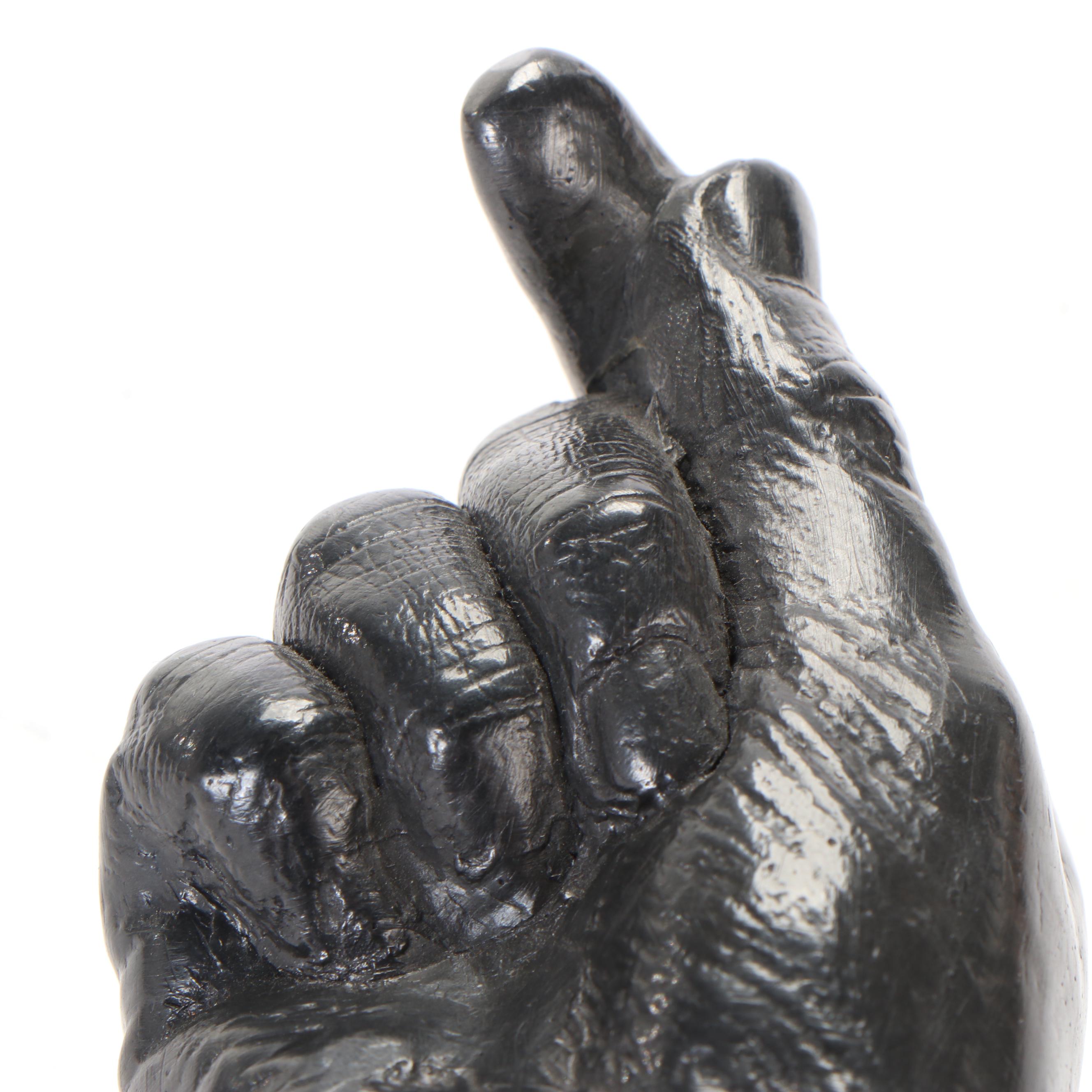 Agelio Batle Studio Cast Graphite Sculpture "Classic Drawing Hand #2 (Right)"