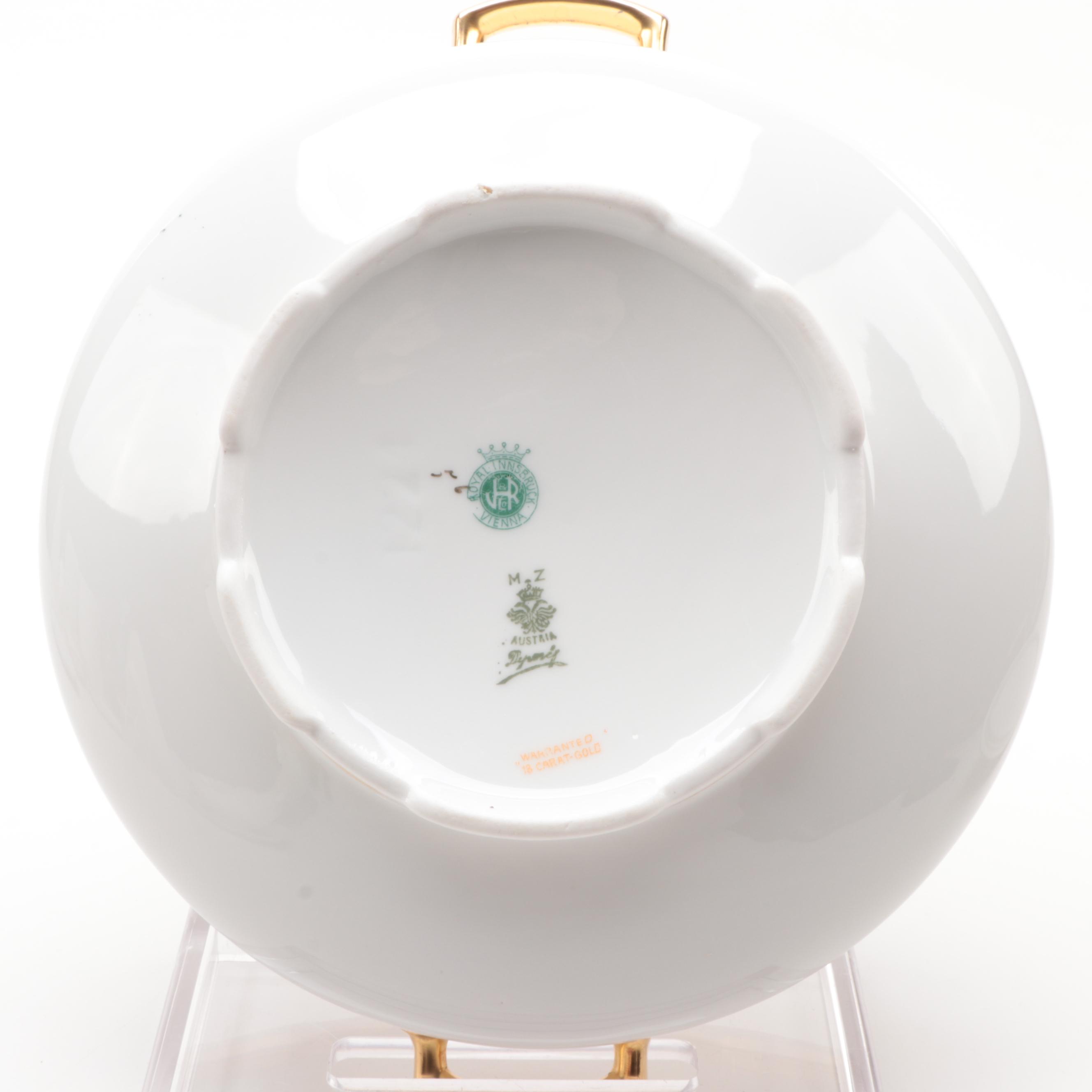 Moritz Zdekauer Austrian and Japanese Gilt Rim Porcelain Dinnerware