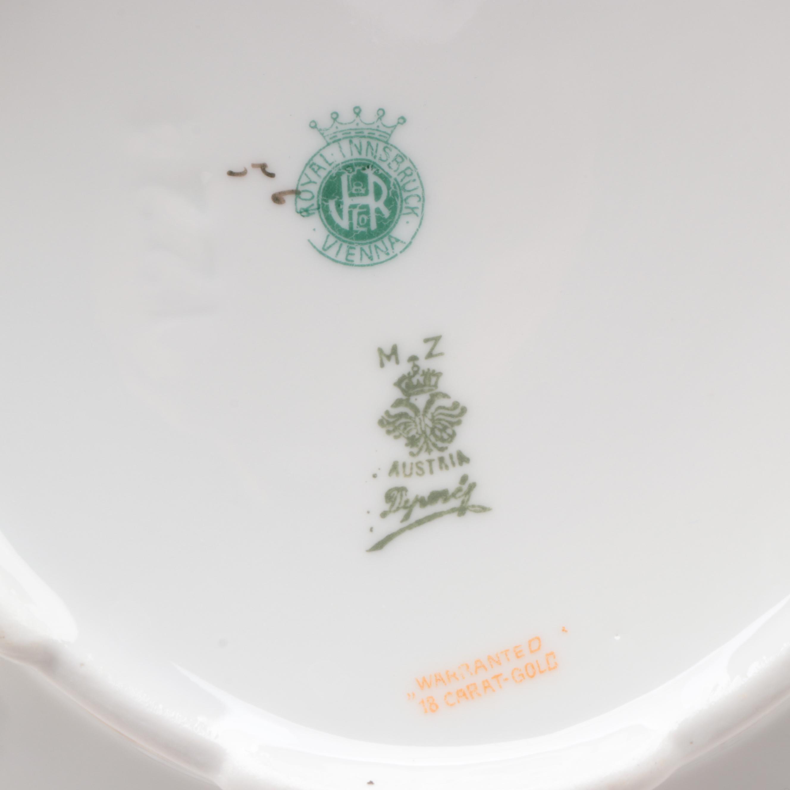 Moritz Zdekauer Austrian and Japanese Gilt Rim Porcelain Dinnerware