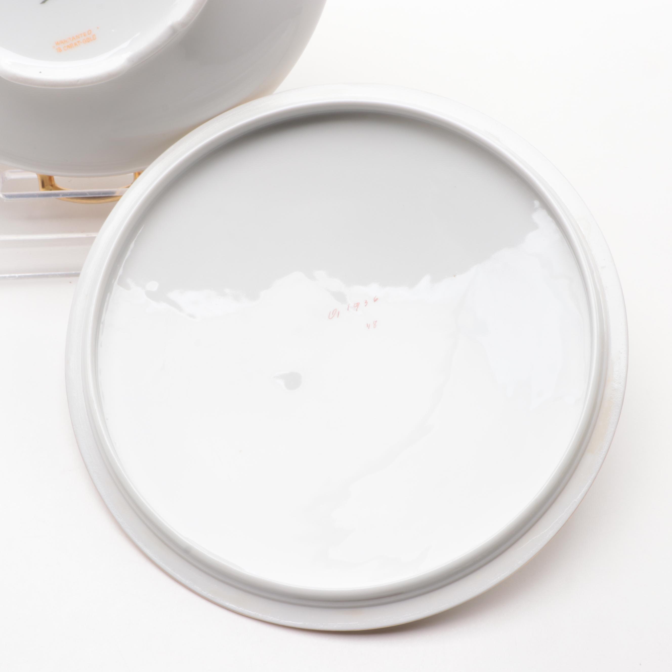 Moritz Zdekauer Austrian and Japanese Gilt Rim Porcelain Dinnerware