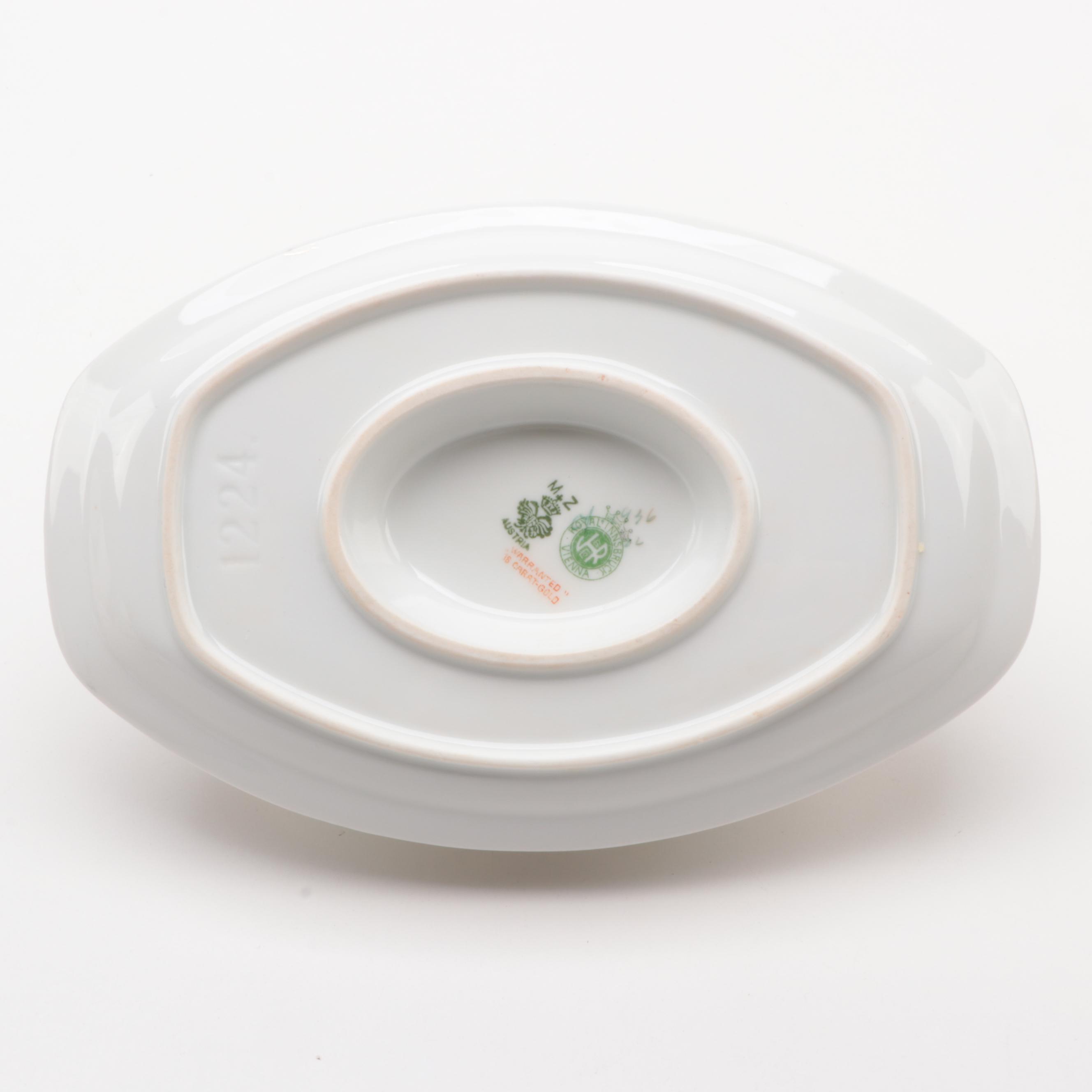 Moritz Zdekauer Austrian and Japanese Gilt Rim Porcelain Dinnerware