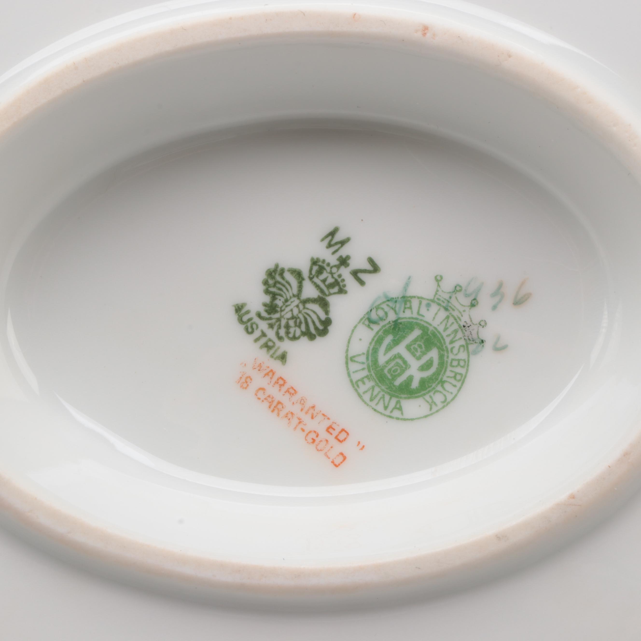 Moritz Zdekauer Austrian and Japanese Gilt Rim Porcelain Dinnerware