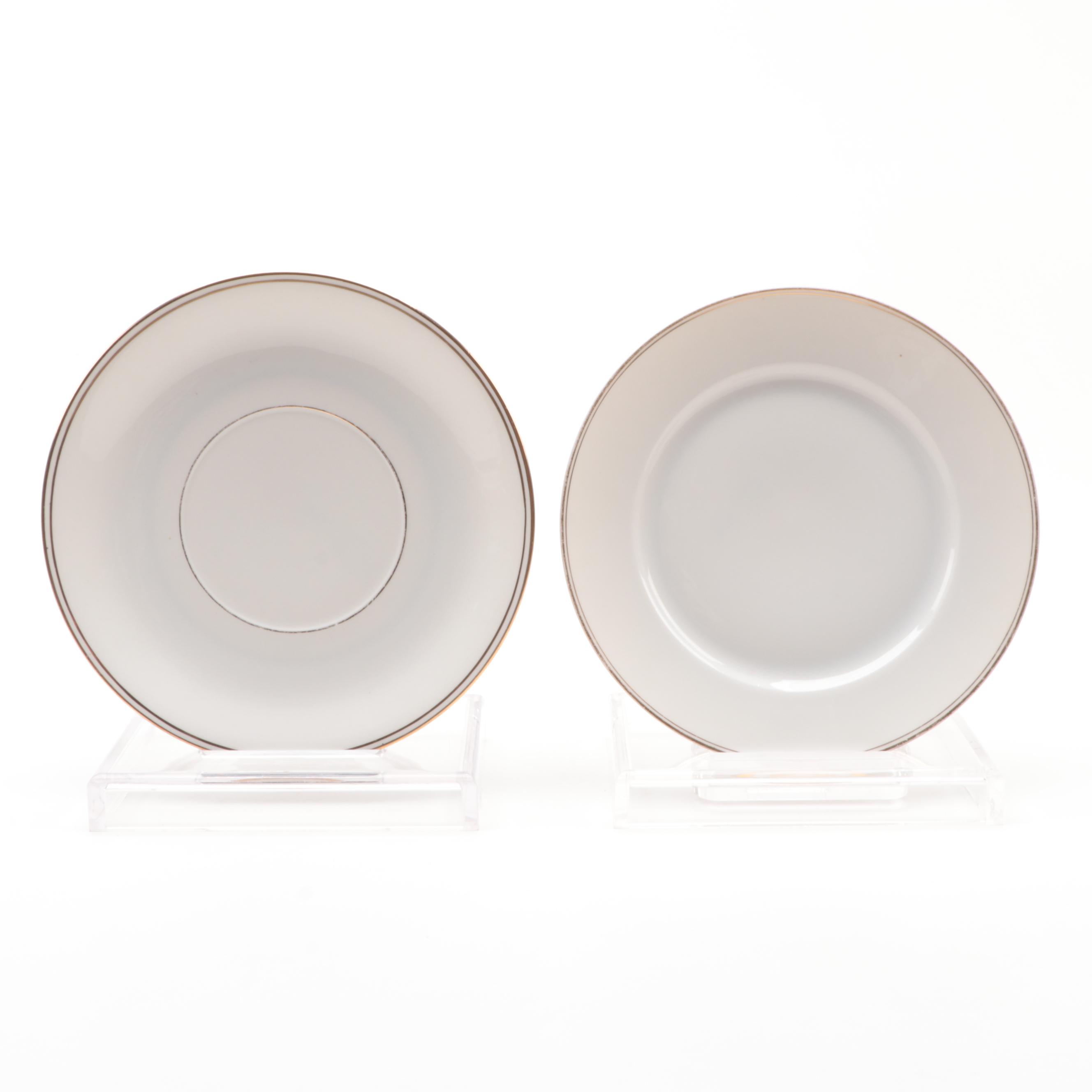 Moritz Zdekauer Austrian and Japanese Gilt Rim Porcelain Dinnerware