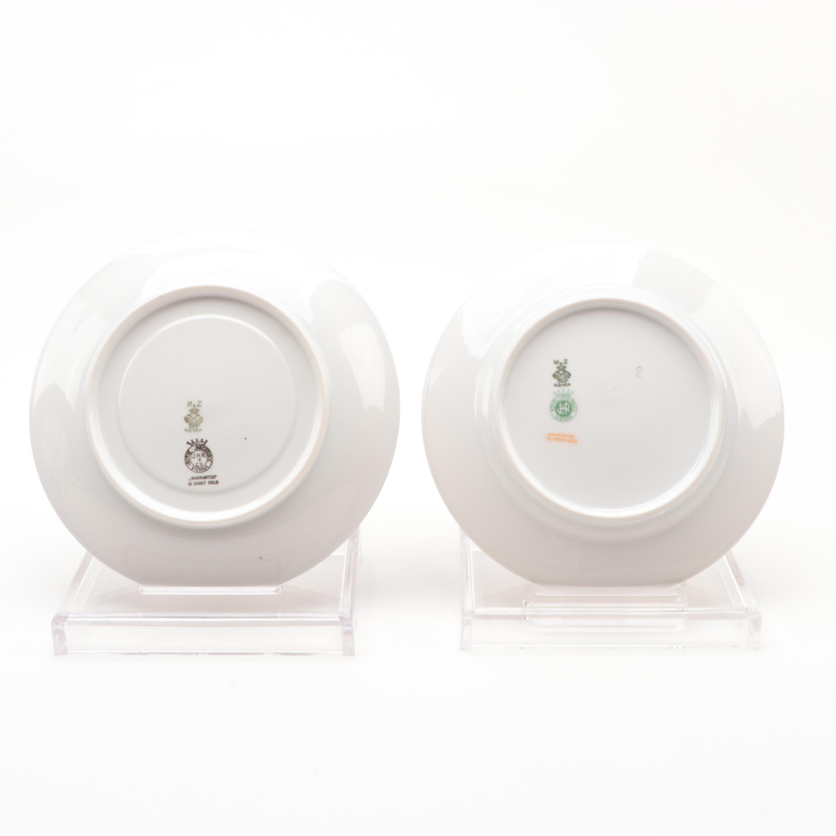 Moritz Zdekauer Austrian and Japanese Gilt Rim Porcelain Dinnerware